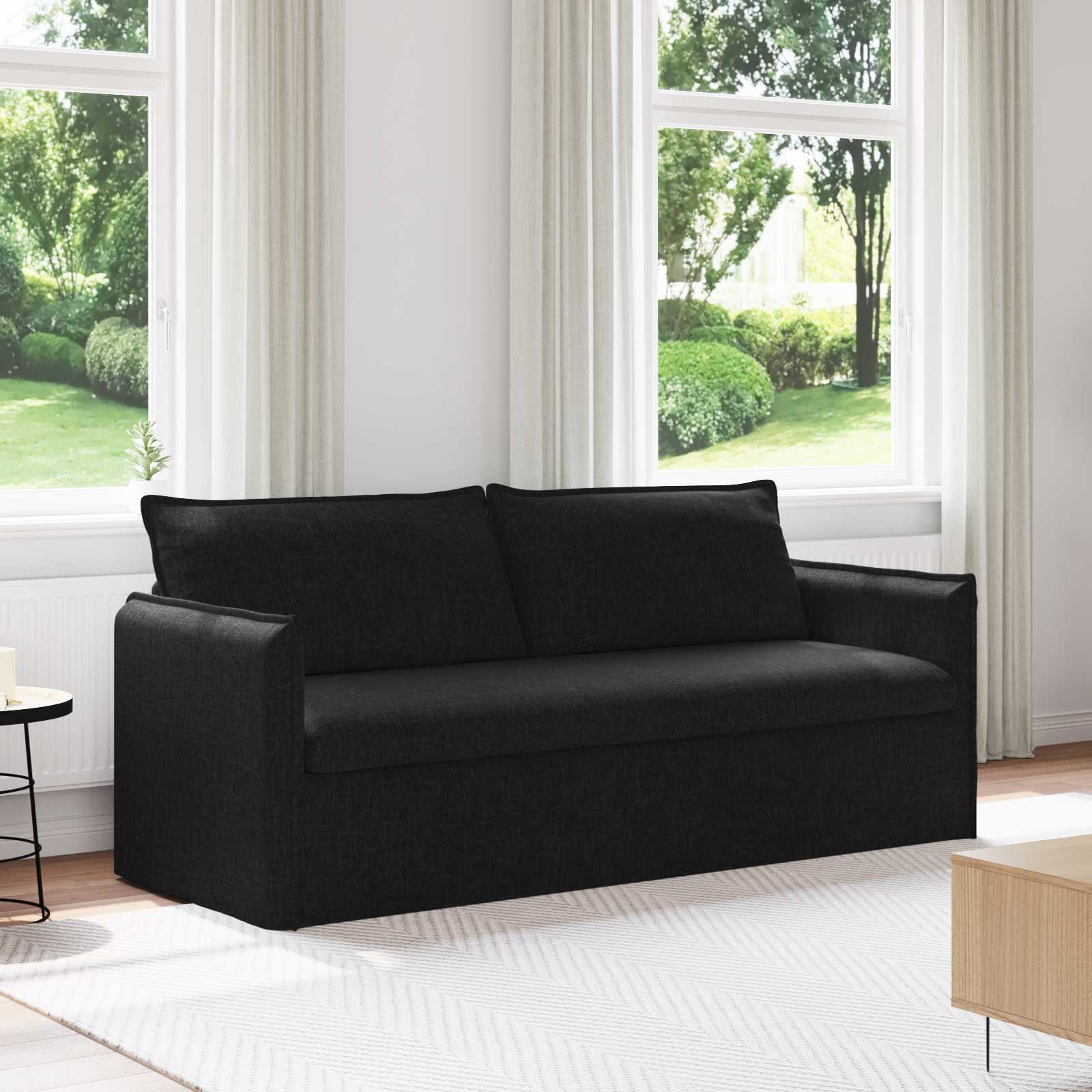 Sofa Black 196 x 82 x 85 cm Fabric
