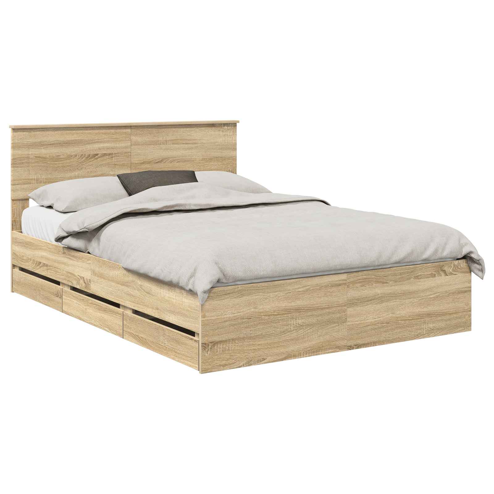 Bed Frame with Drawer Sonoma Oak 150 x 200 cm Engineered Wood