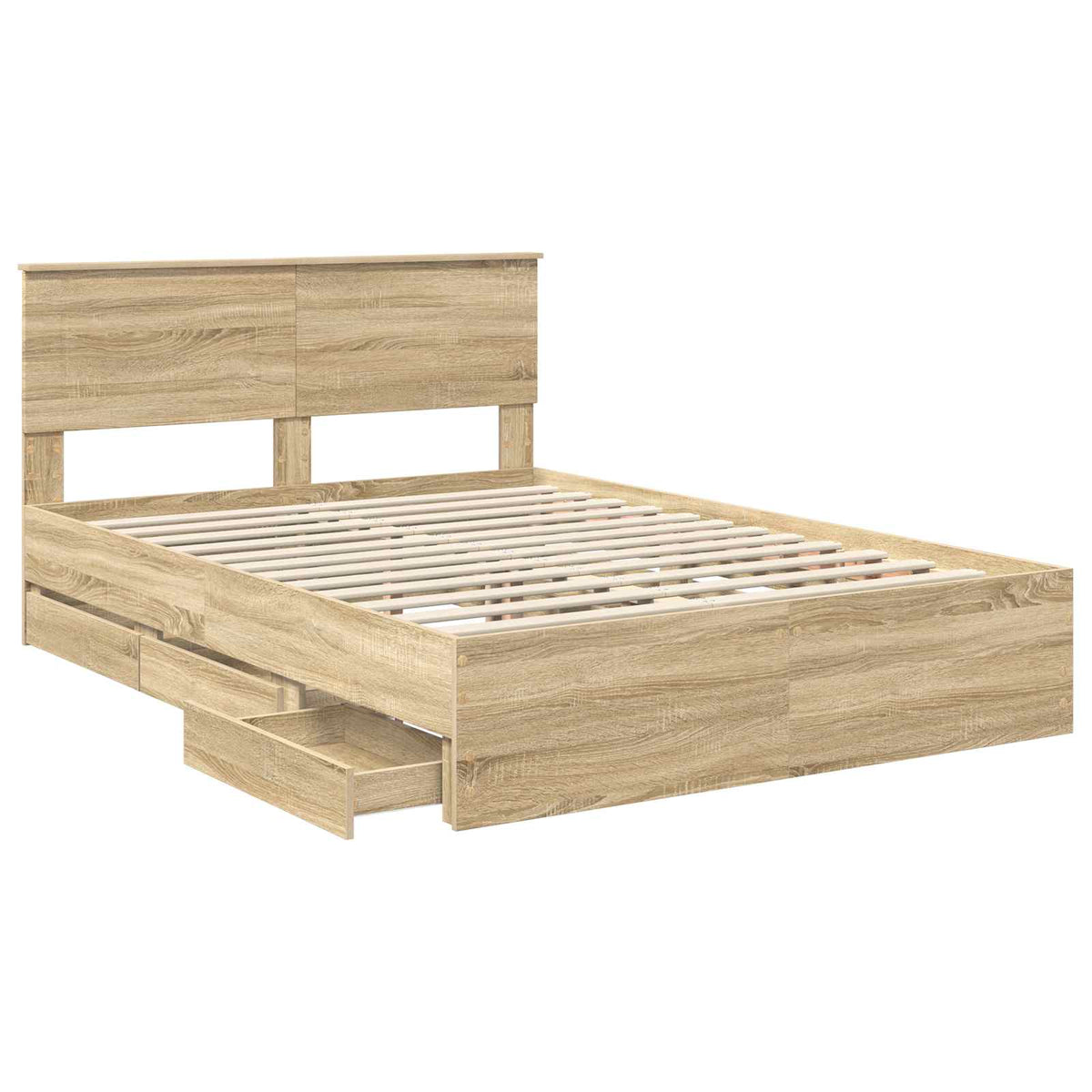 Bed Frame with Drawer Sonoma Oak 150 x 200 cm Engineered Wood