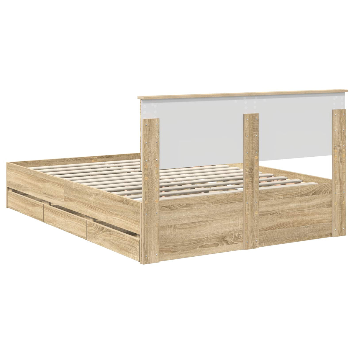Bed Frame with Drawer Sonoma Oak 150 x 200 cm Engineered Wood