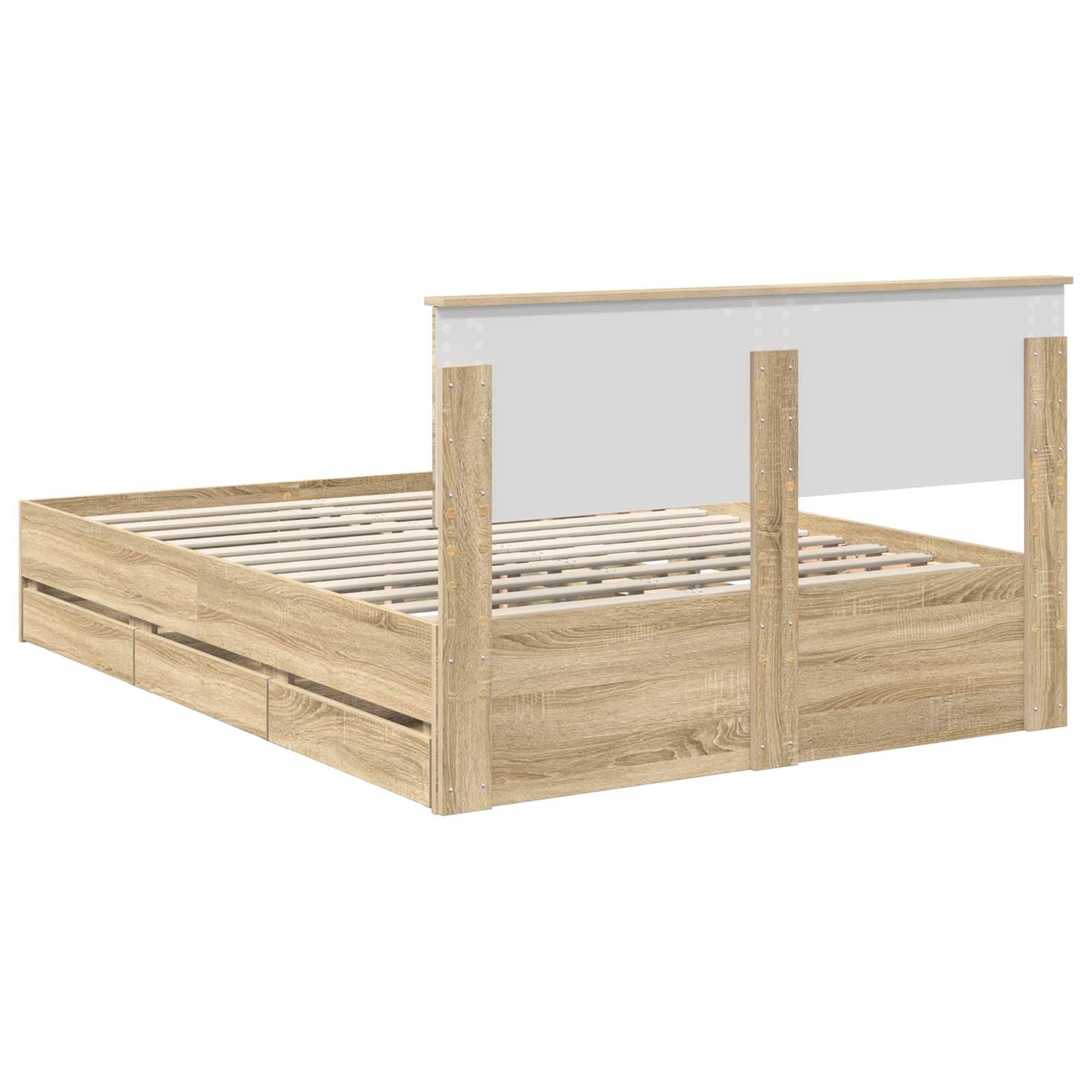Bed Frame with Drawer Sonoma Oak 150 x 200 cm Engineered Wood