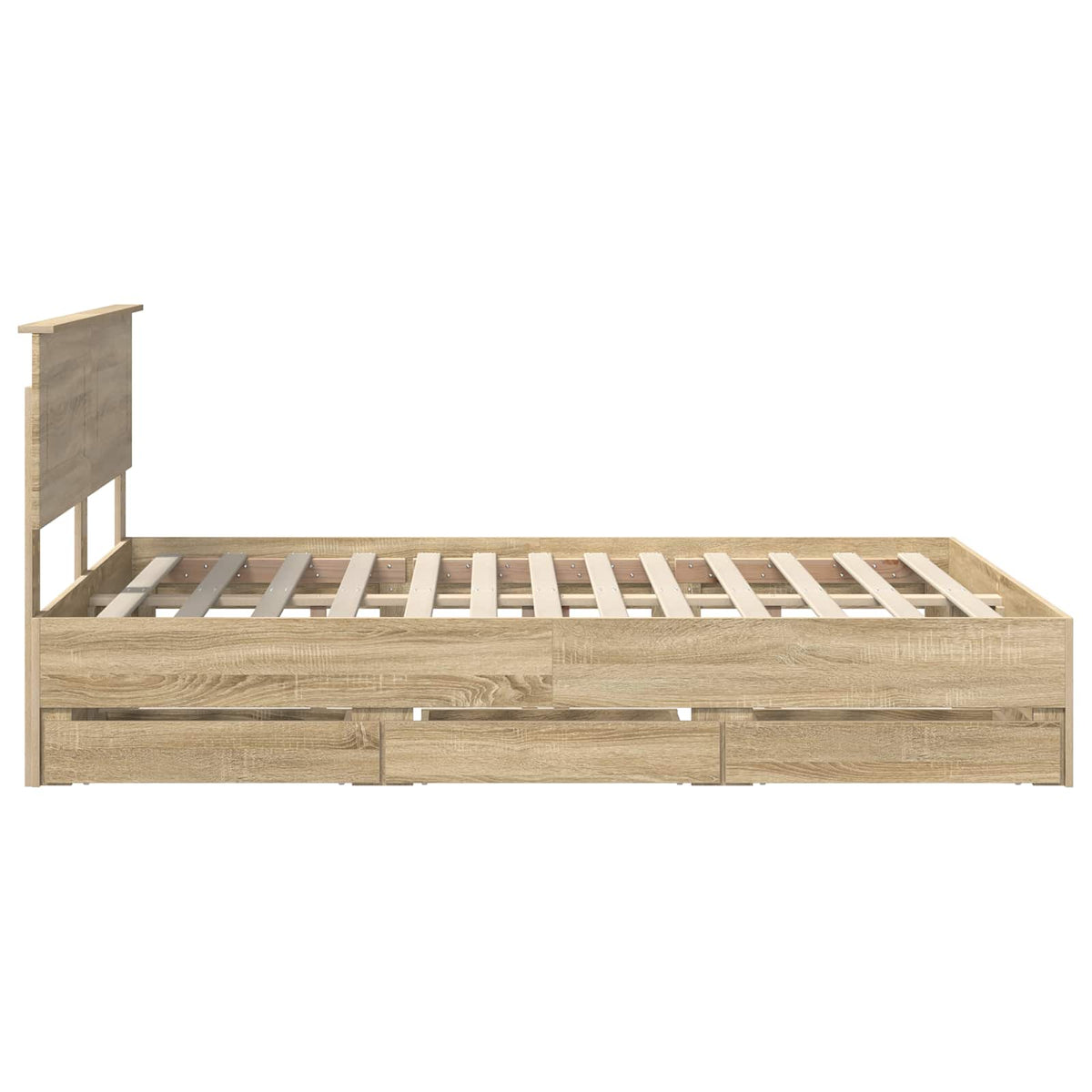 Bed Frame with Drawer Sonoma Oak 150 x 200 cm Engineered Wood