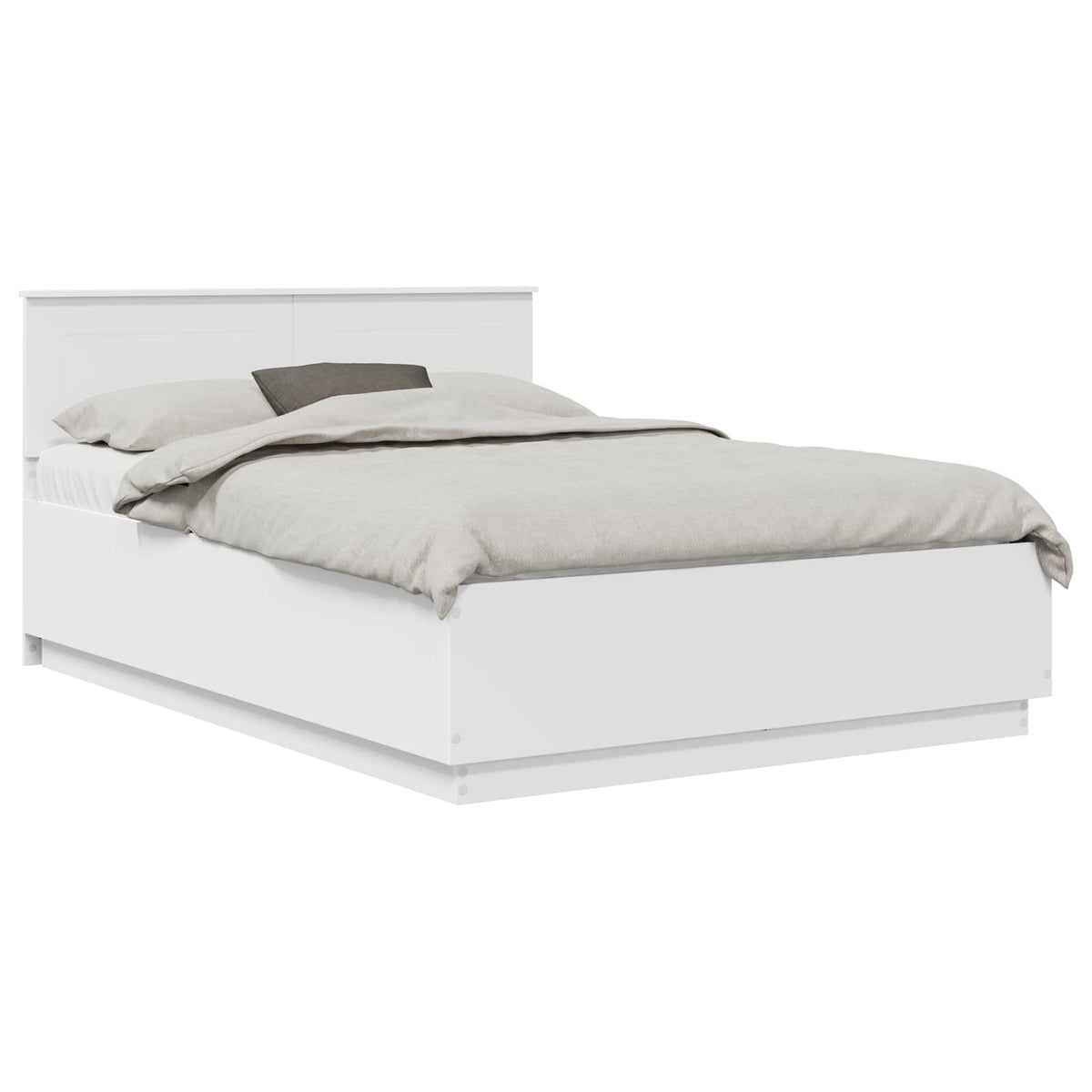 Bed Frame with Headboard White 150 x 200 cm Engineered Wood