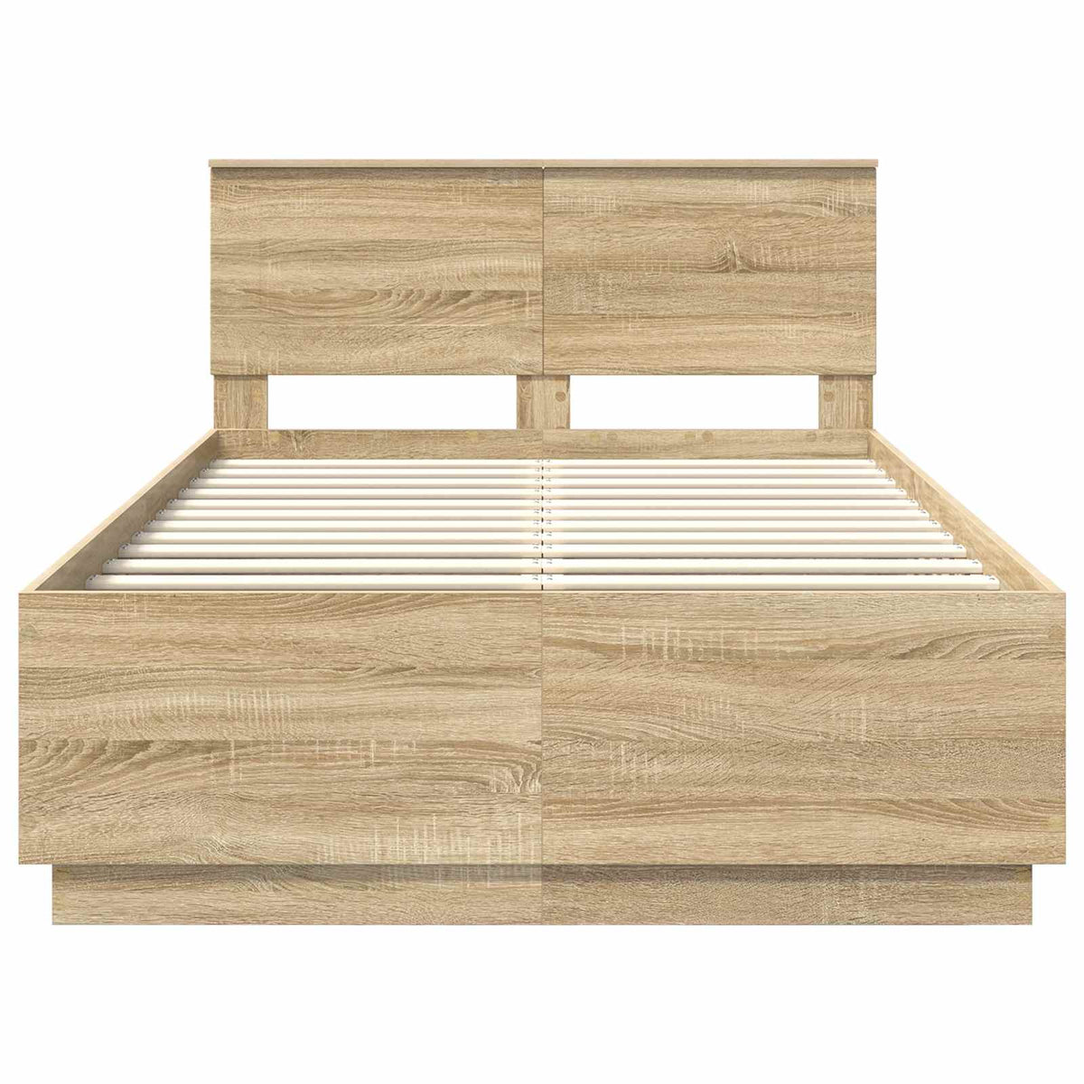 Bed Frame Sonoma Oak 135 x 190 cm Engineered Wood