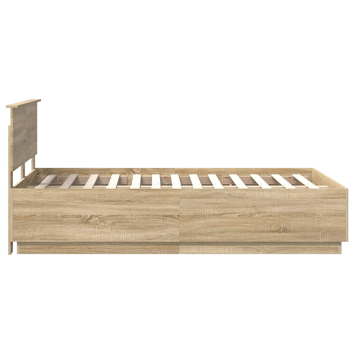 Bed Frame Sonoma Oak 135 x 190 cm Engineered Wood