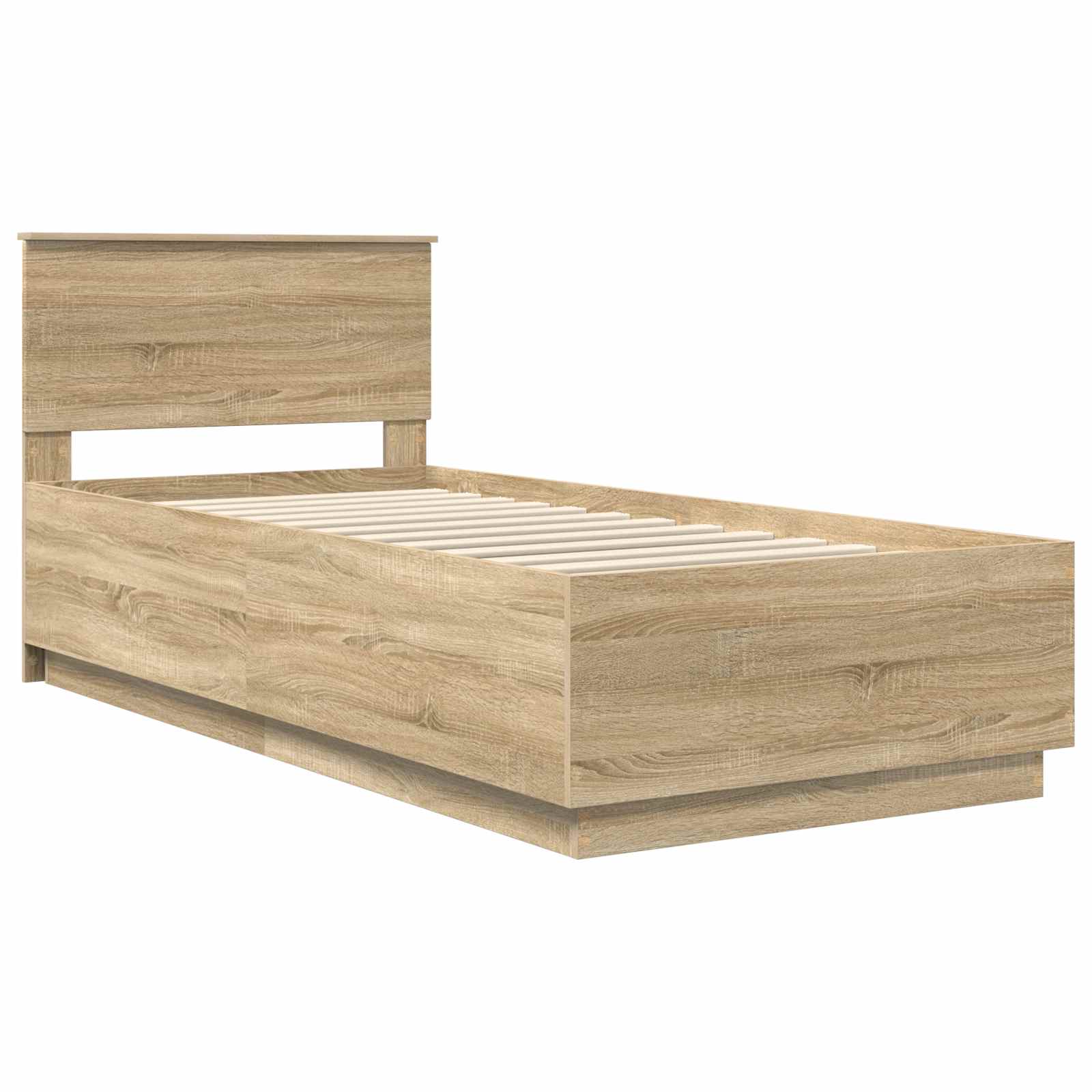 Bed Frame with Headboard Sonoma Oak 90 x 190 cm Engineered Wood