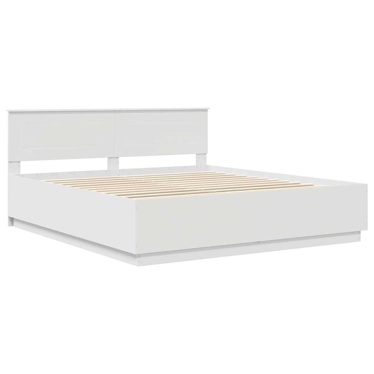 Bed Frame with Headboard White 180 x 200 cm Engineered Wood