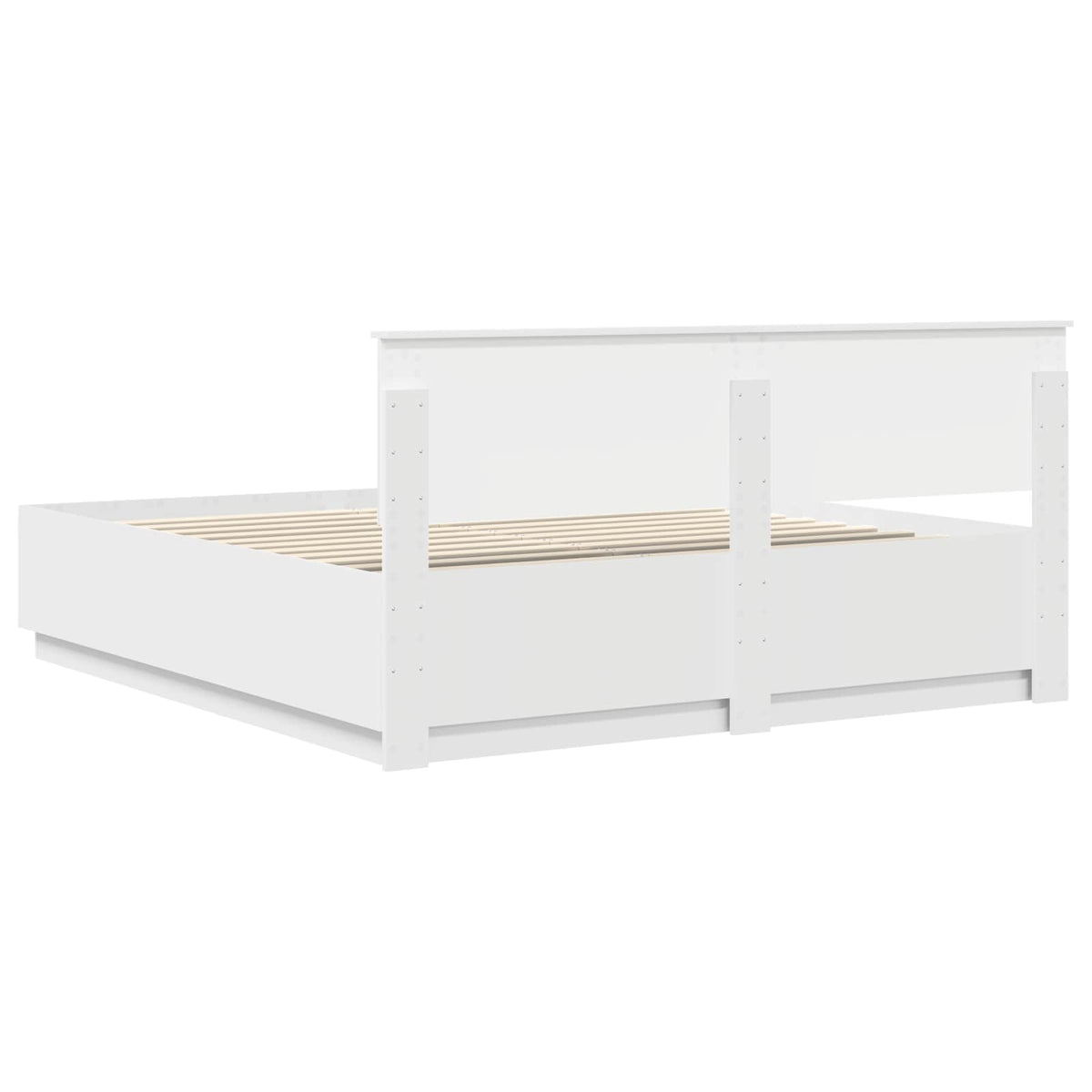 Bed Frame with Headboard White 180 x 200 cm Engineered Wood