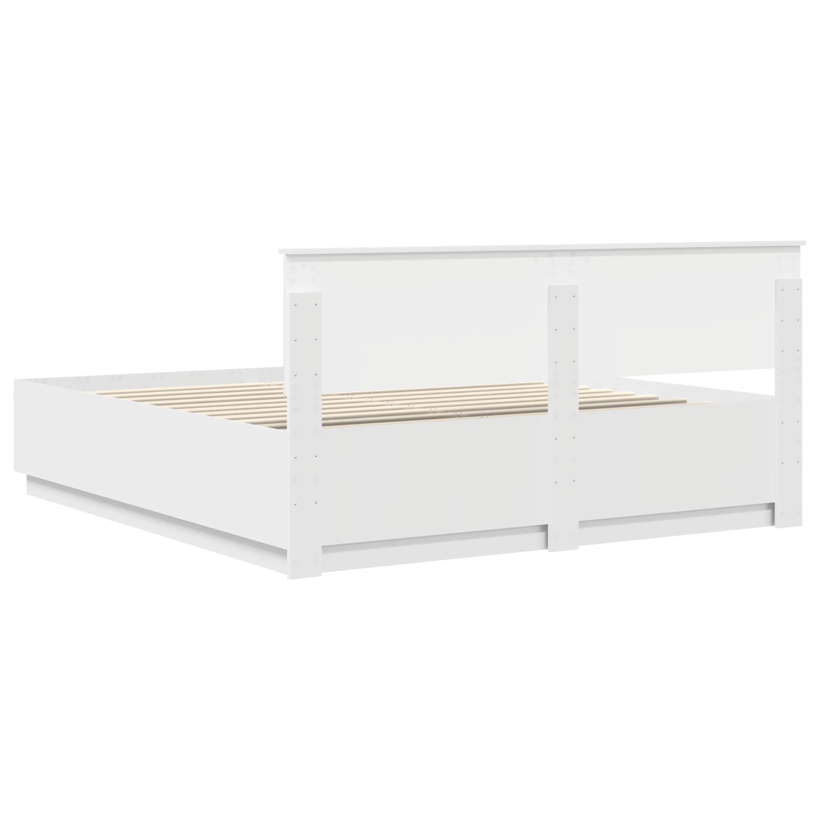 Bed Frame with Headboard White 180 x 200 cm Engineered Wood