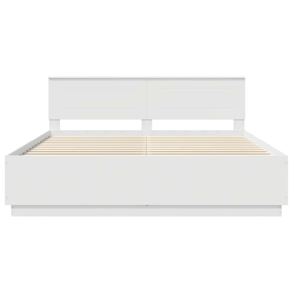 Bed Frame with Headboard White 180 x 200 cm Engineered Wood
