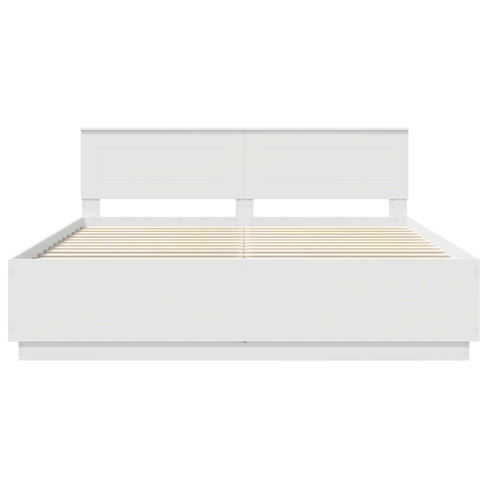 Bed Frame with Headboard White 180 x 200 cm Engineered Wood