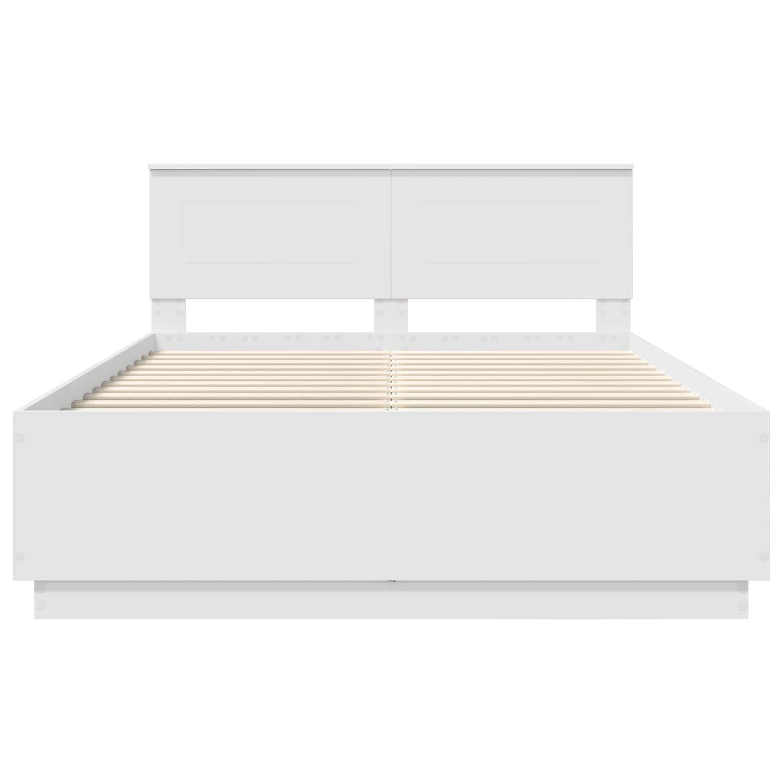 Bed Frame with Headboard White 150 x 200 cm Engineered Wood
