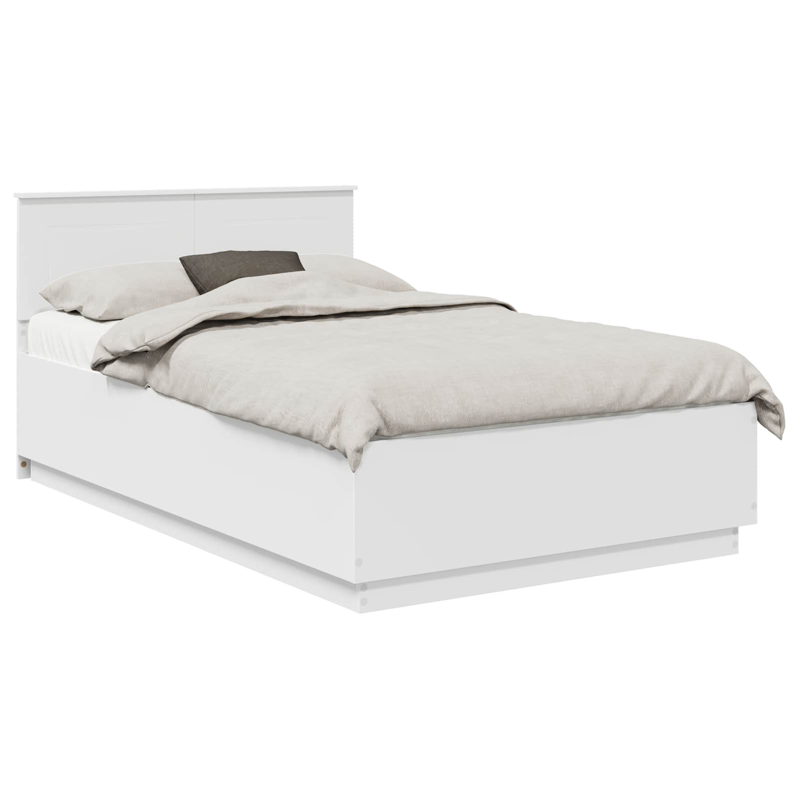 Bed Frame with Headboard White 135 x 190 cm Engineered Wood
