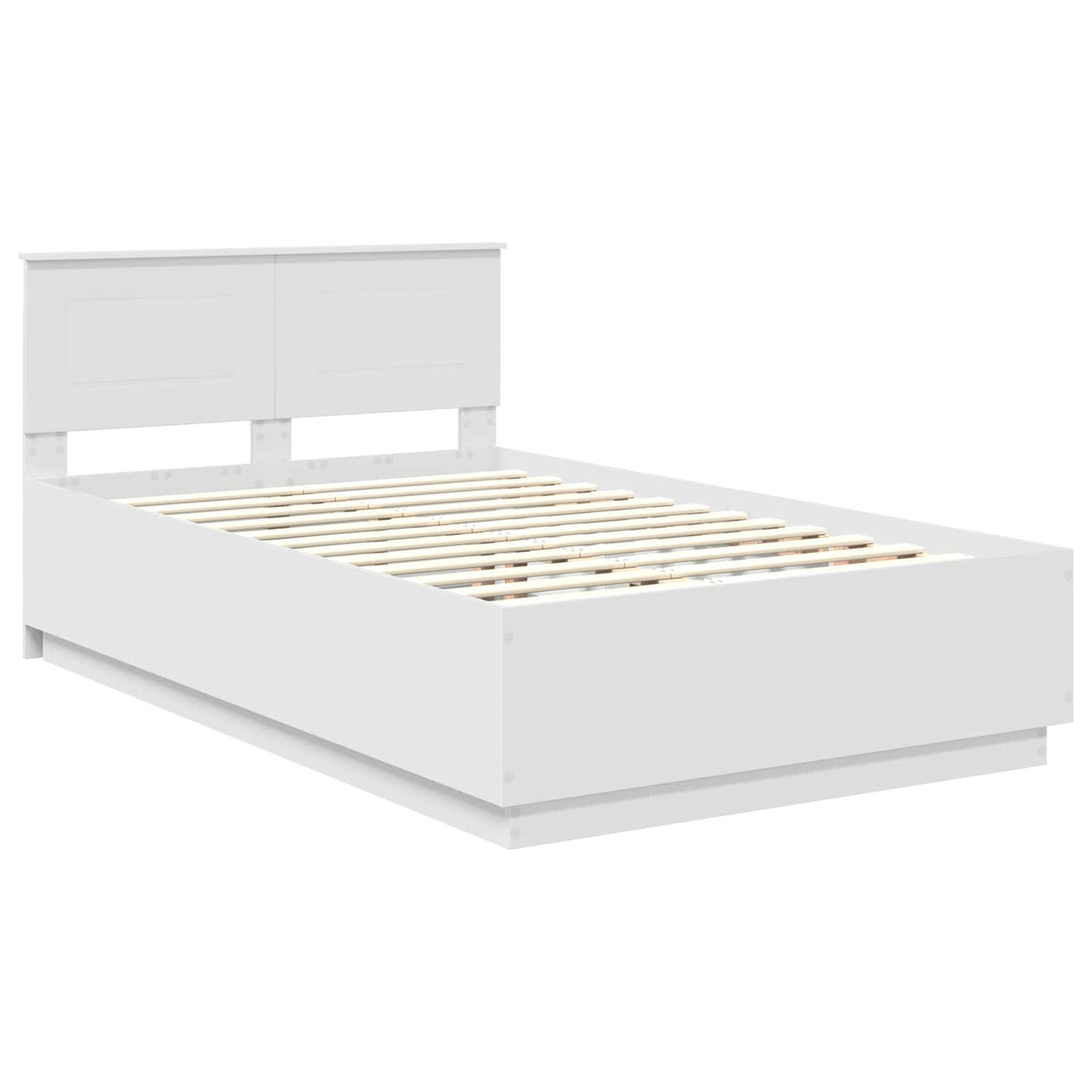 Bed Frame with Headboard White 135 x 190 cm Engineered Wood