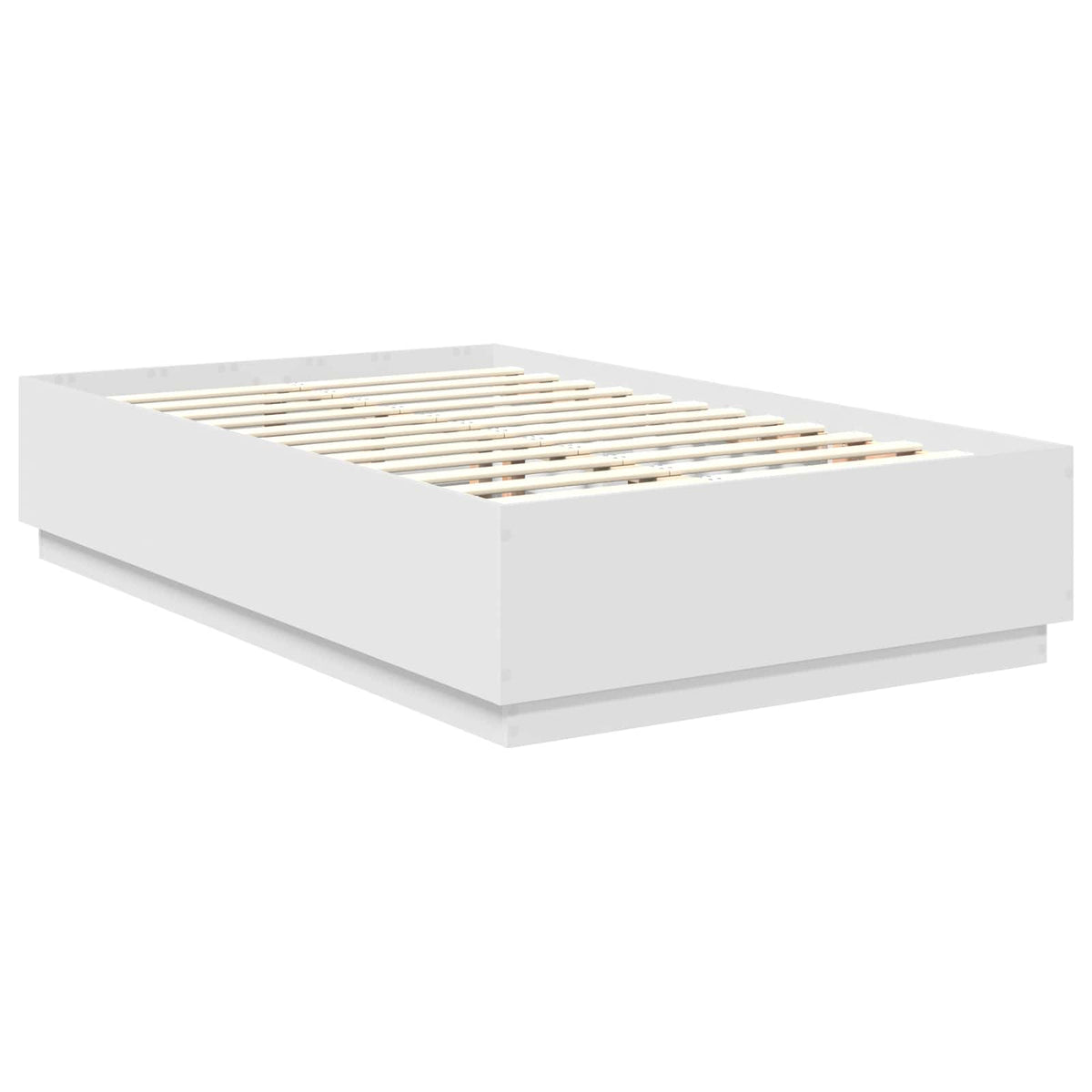 Bed Frame with Headboard White 135 x 190 cm Engineered Wood