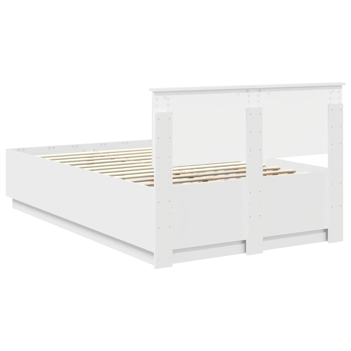 Bed Frame with Headboard White 135 x 190 cm Engineered Wood