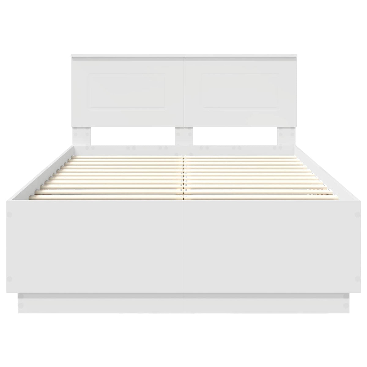 Bed Frame with Headboard White 135 x 190 cm Engineered Wood