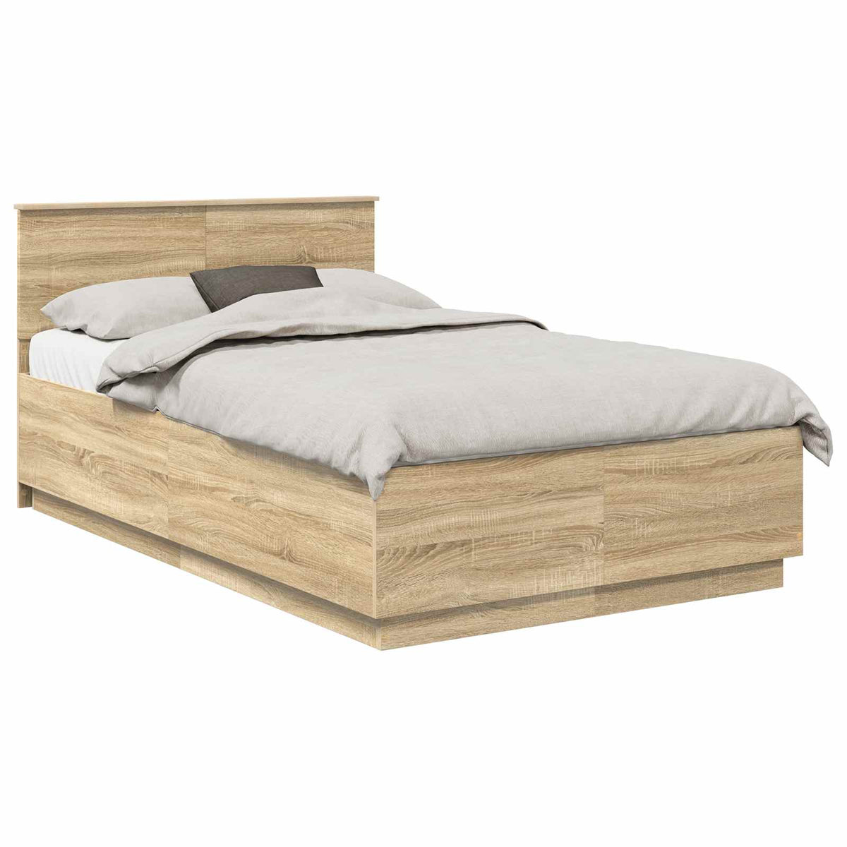 Bed Frame Sonoma Oak 135 x 190 cm Engineered Wood