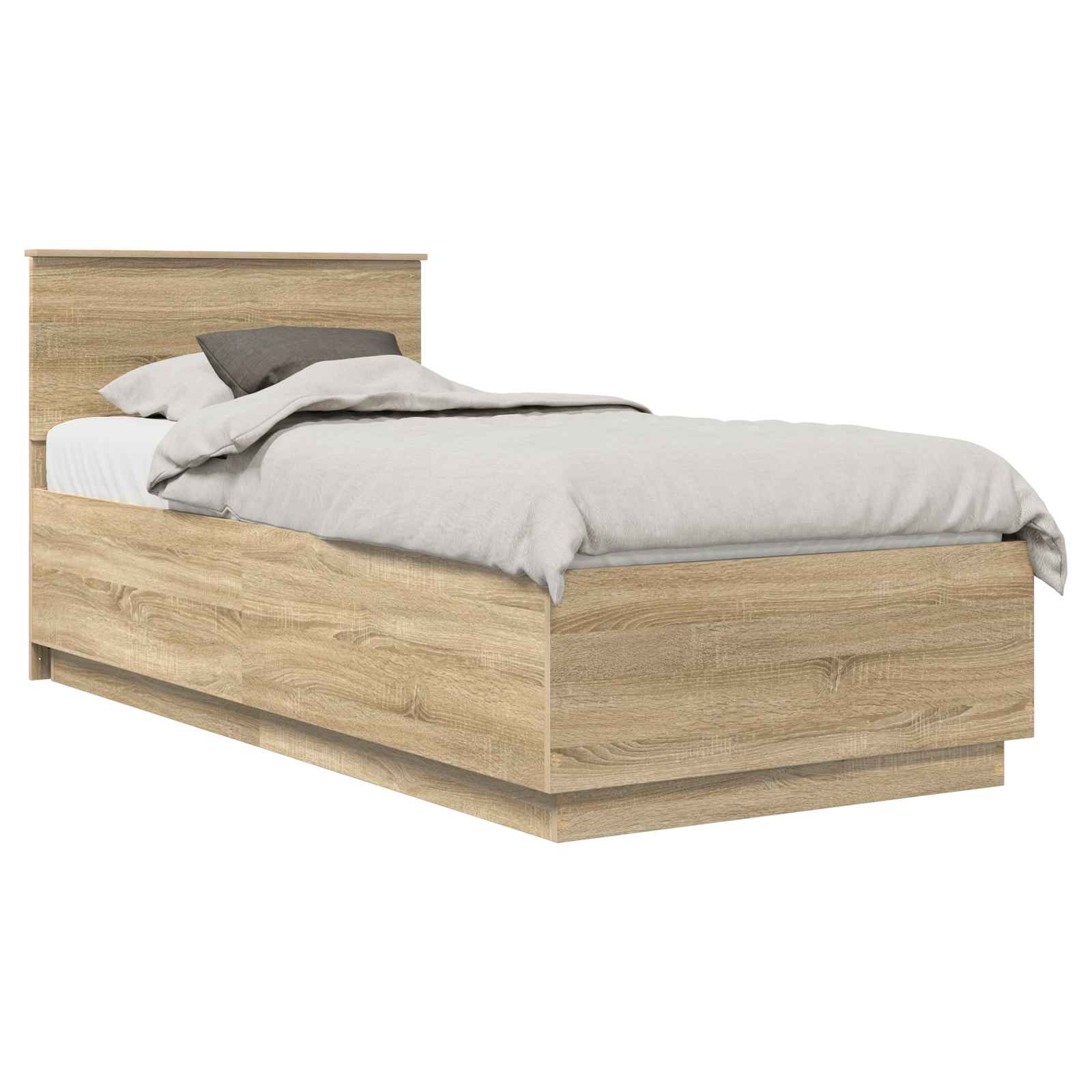 Bed Frame with Headboard Sonoma Oak 90 x 190 cm Engineered Wood