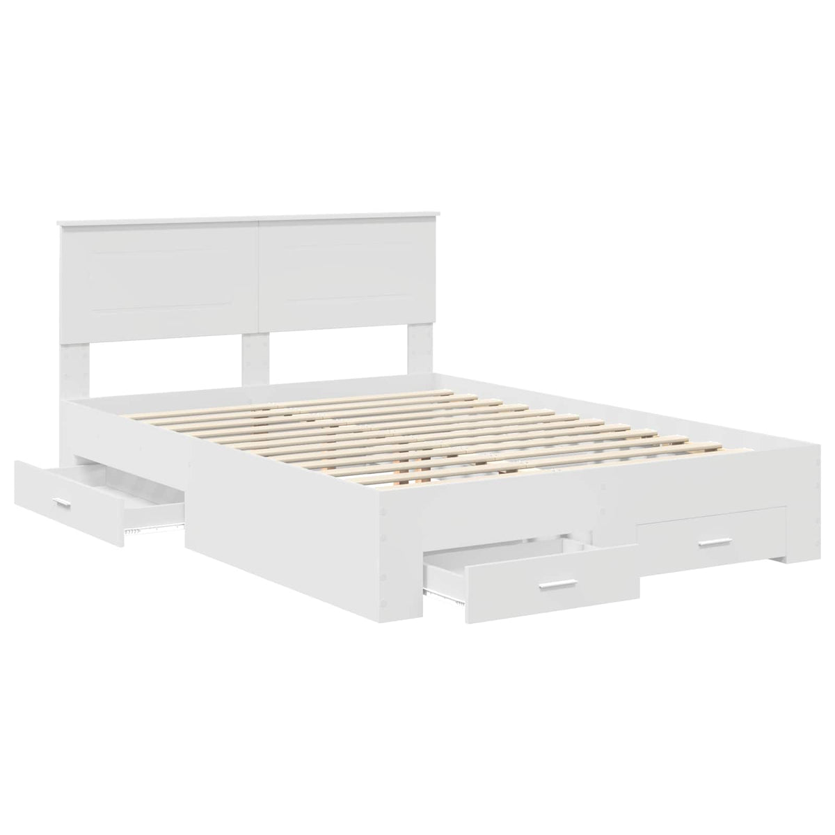 Bed Frame with Headboard White 150 x 200 cm Engineered Wood