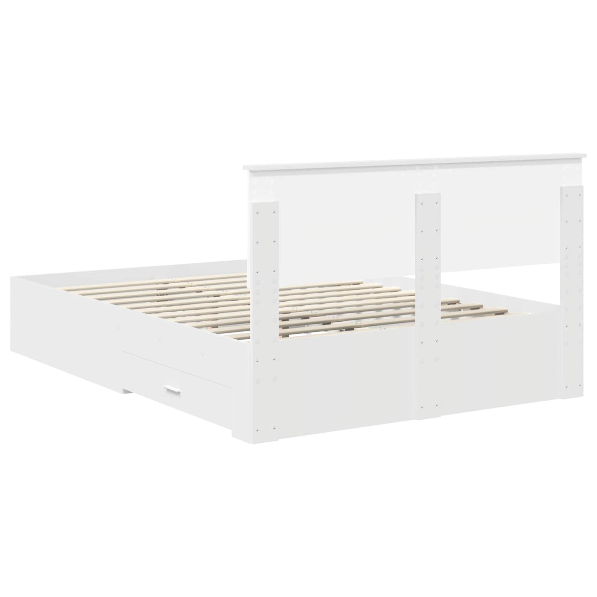 Bed Frame with Headboard White 150 x 200 cm Engineered Wood