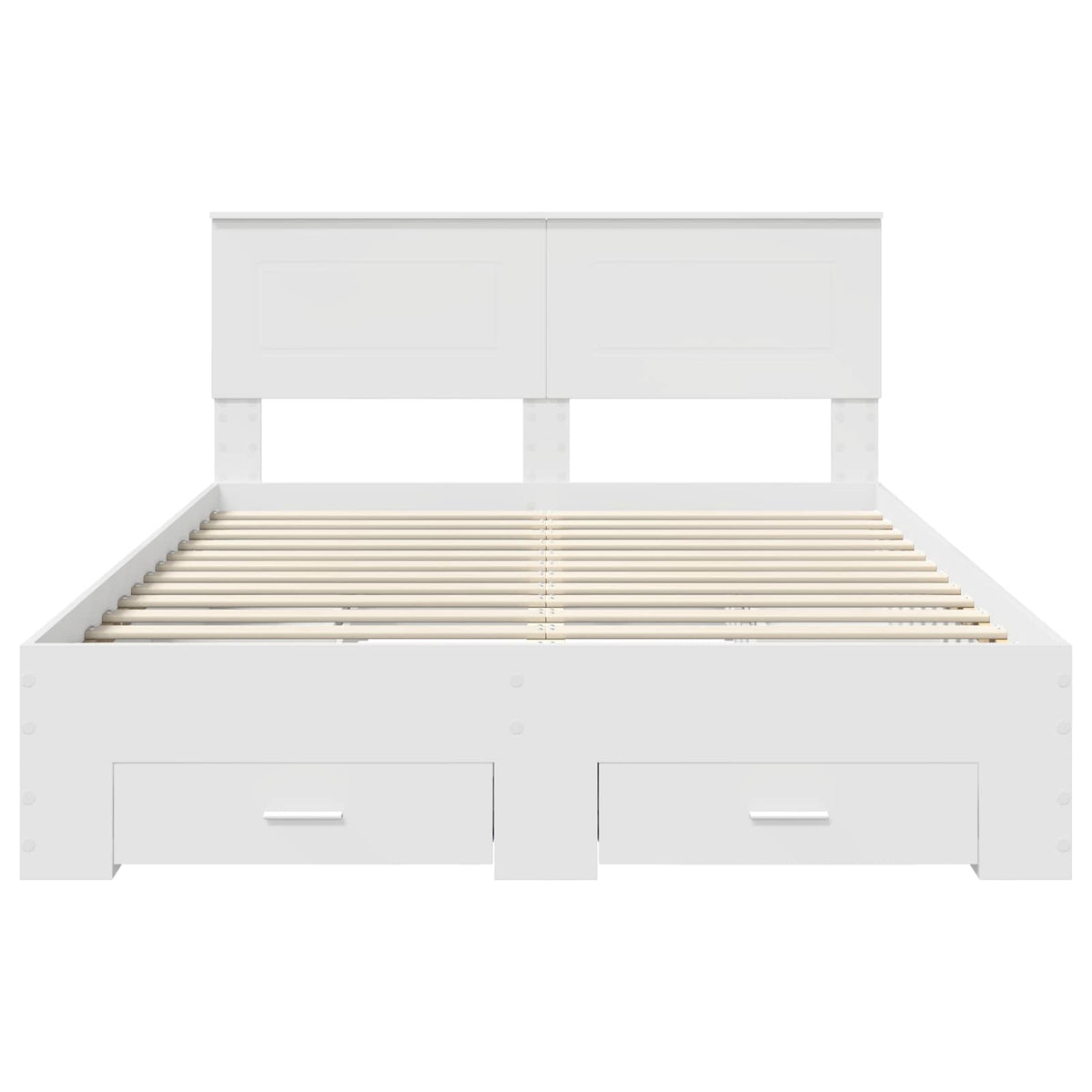 Bed Frame with Headboard White 150 x 200 cm Engineered Wood