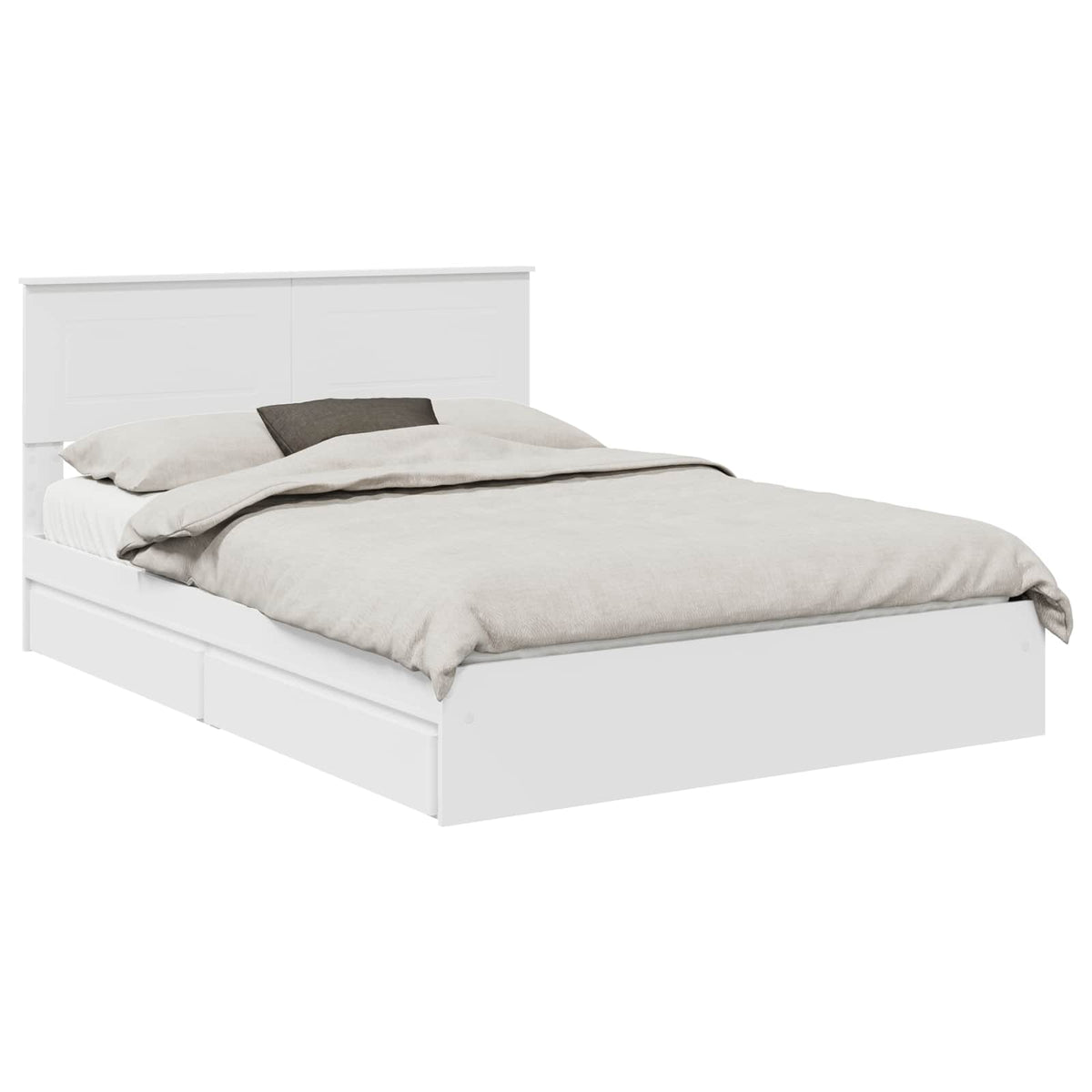 Storage Bed with Headboard White 150 x 200 cm Engineered Wood