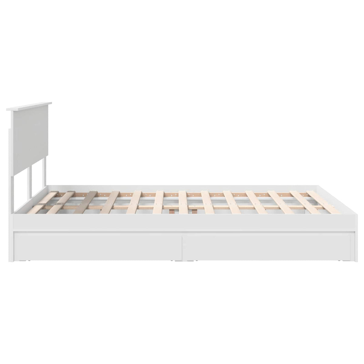 Storage Bed with Headboard White 150 x 200 cm Engineered Wood