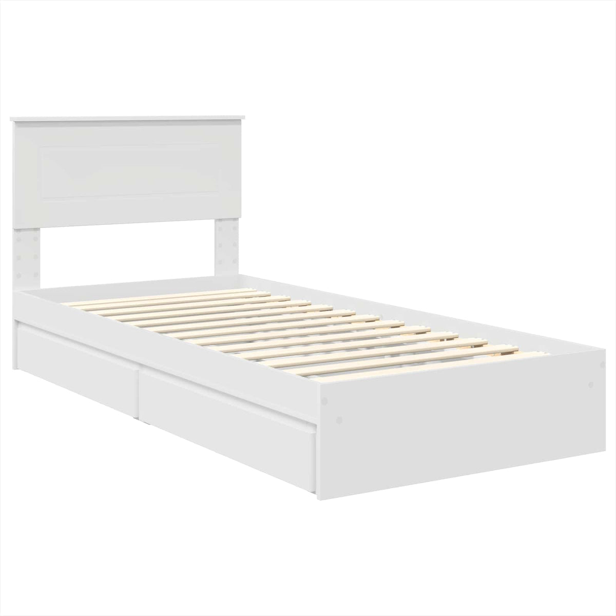 Storage Bed with Headboard White 90 x 190 cm Engineered Wood