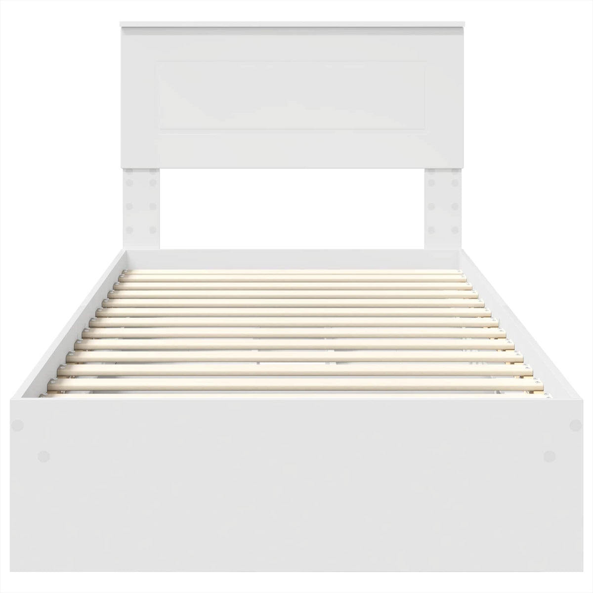 Storage Bed with Headboard White 90 x 190 cm Engineered Wood