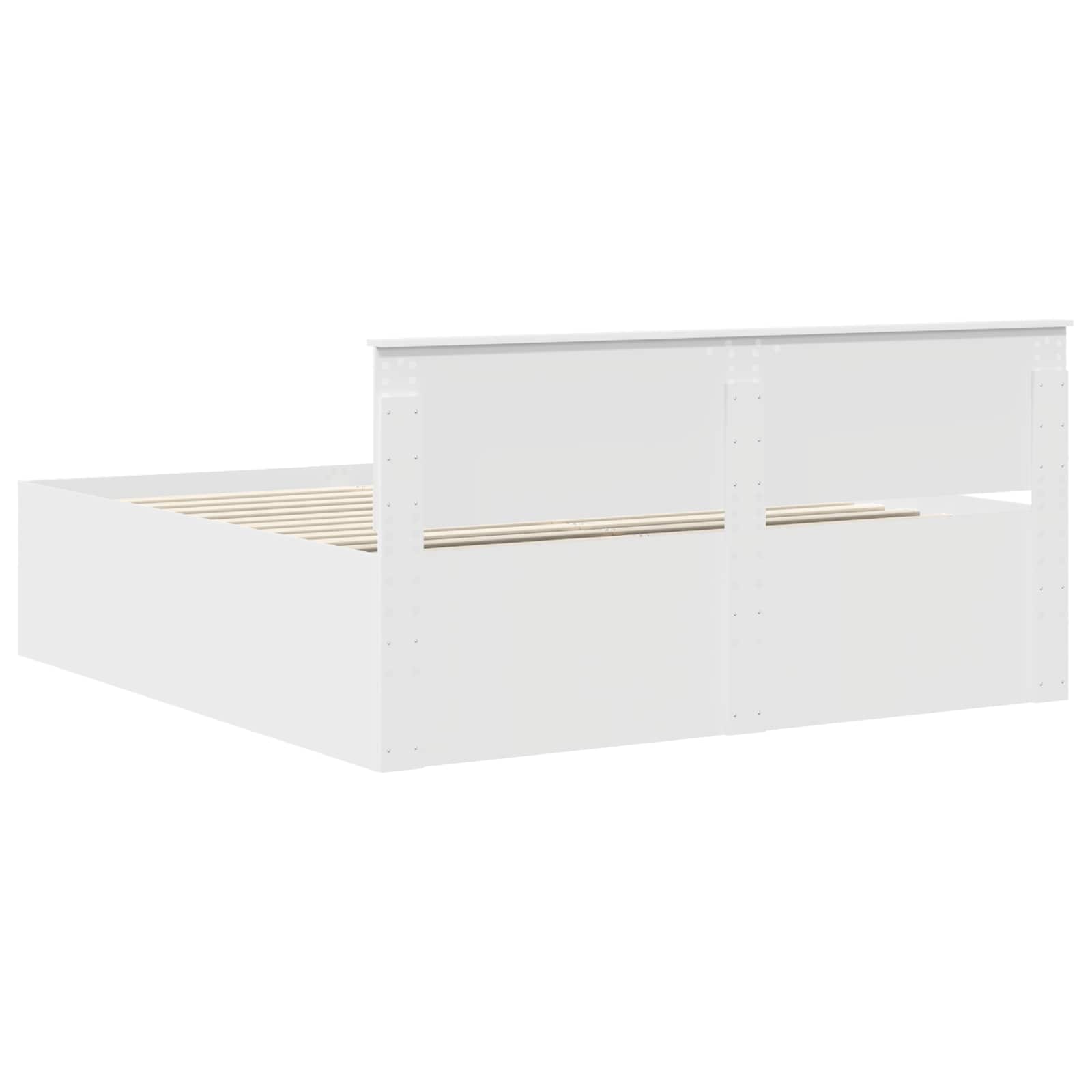 Bed Frame with Headboard White 180 x 200 cm Engineered Wood