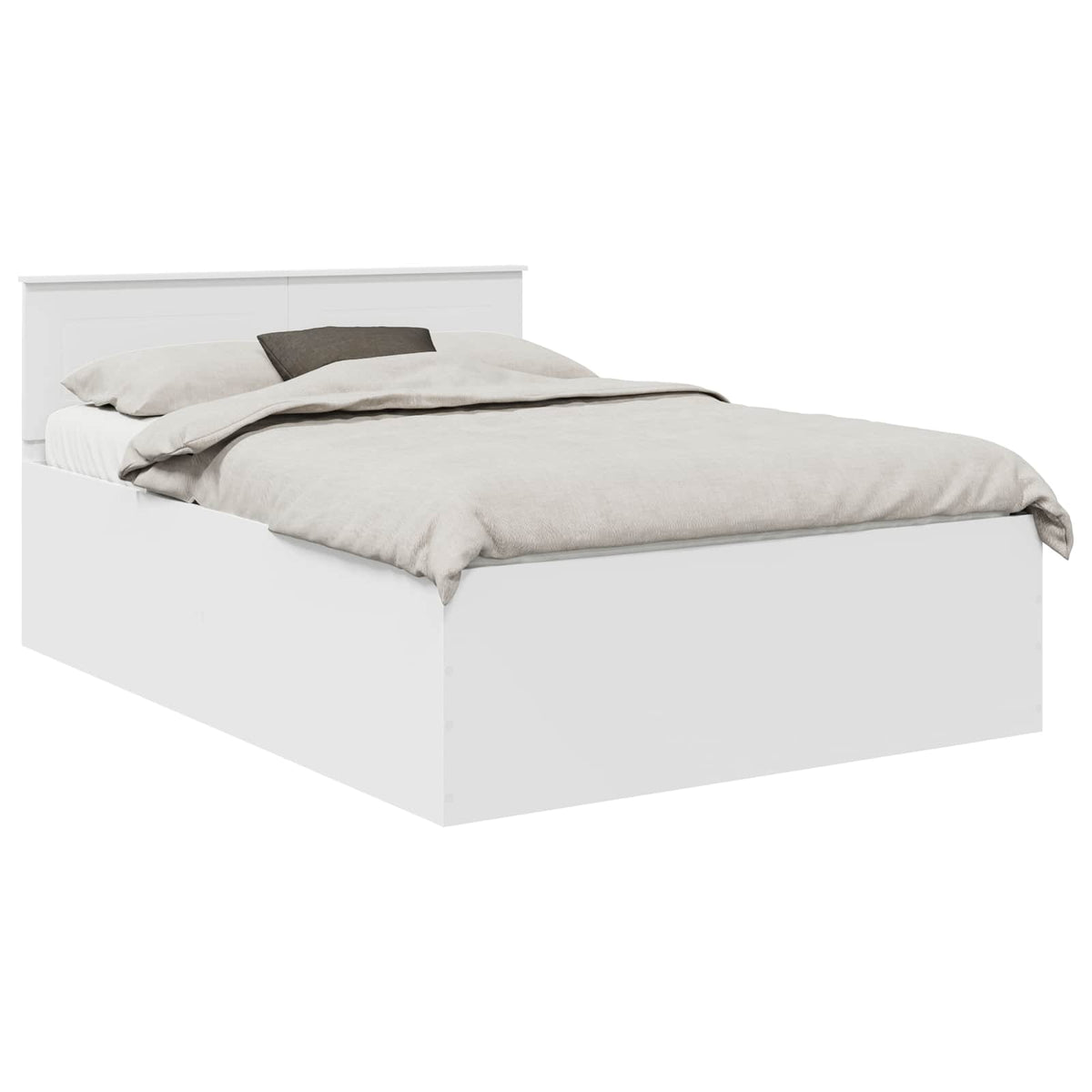 Bed Frame with Headboard White 150 x 200 cm Engineered Wood