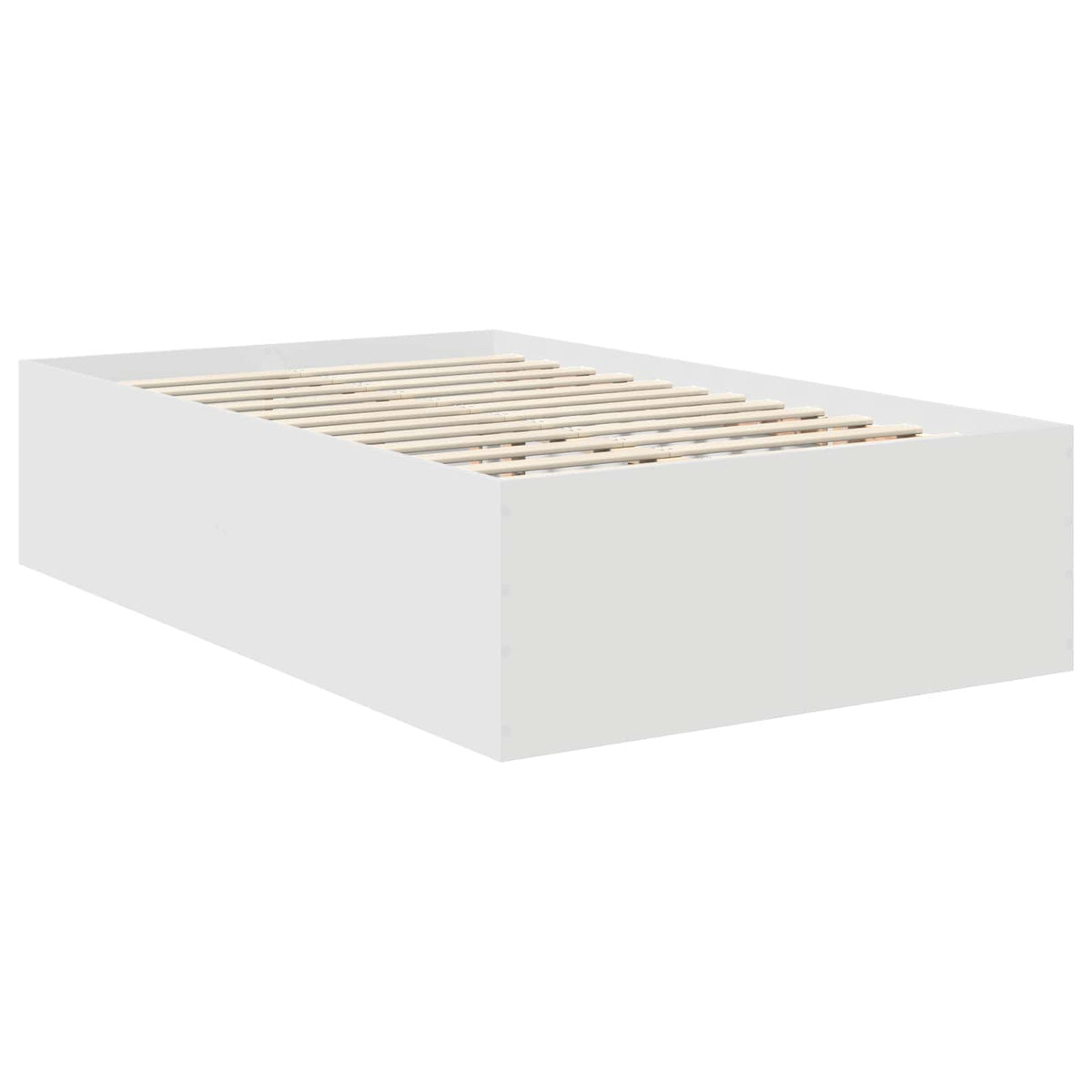 Bed Frame with Headboard White 135 x 190 cm Engineered Wood