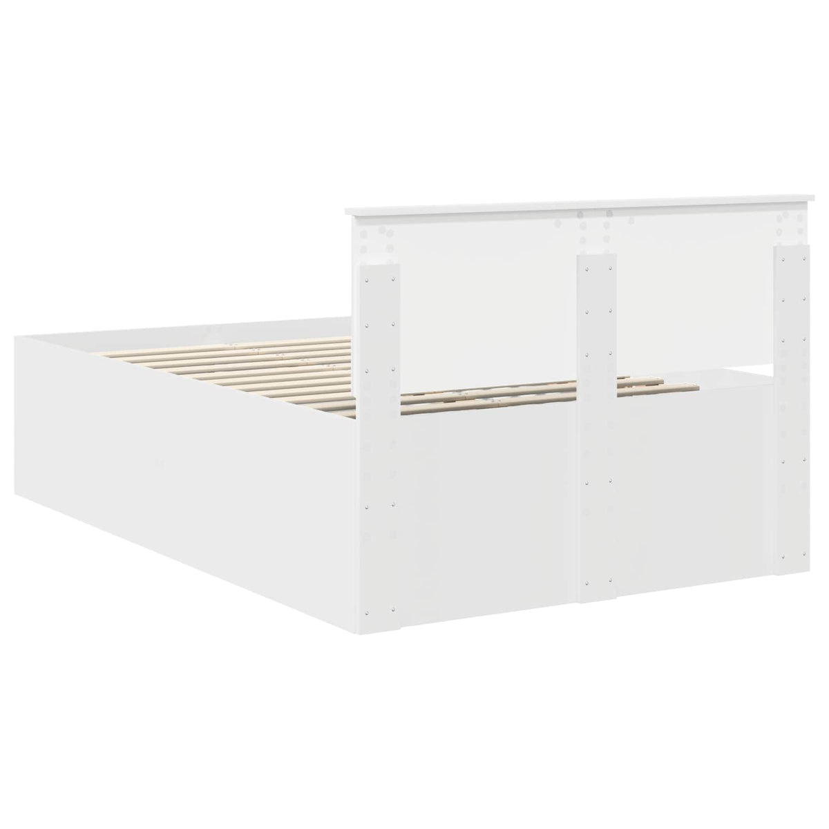 Bed Frame with Headboard White 135 x 190 cm Engineered Wood