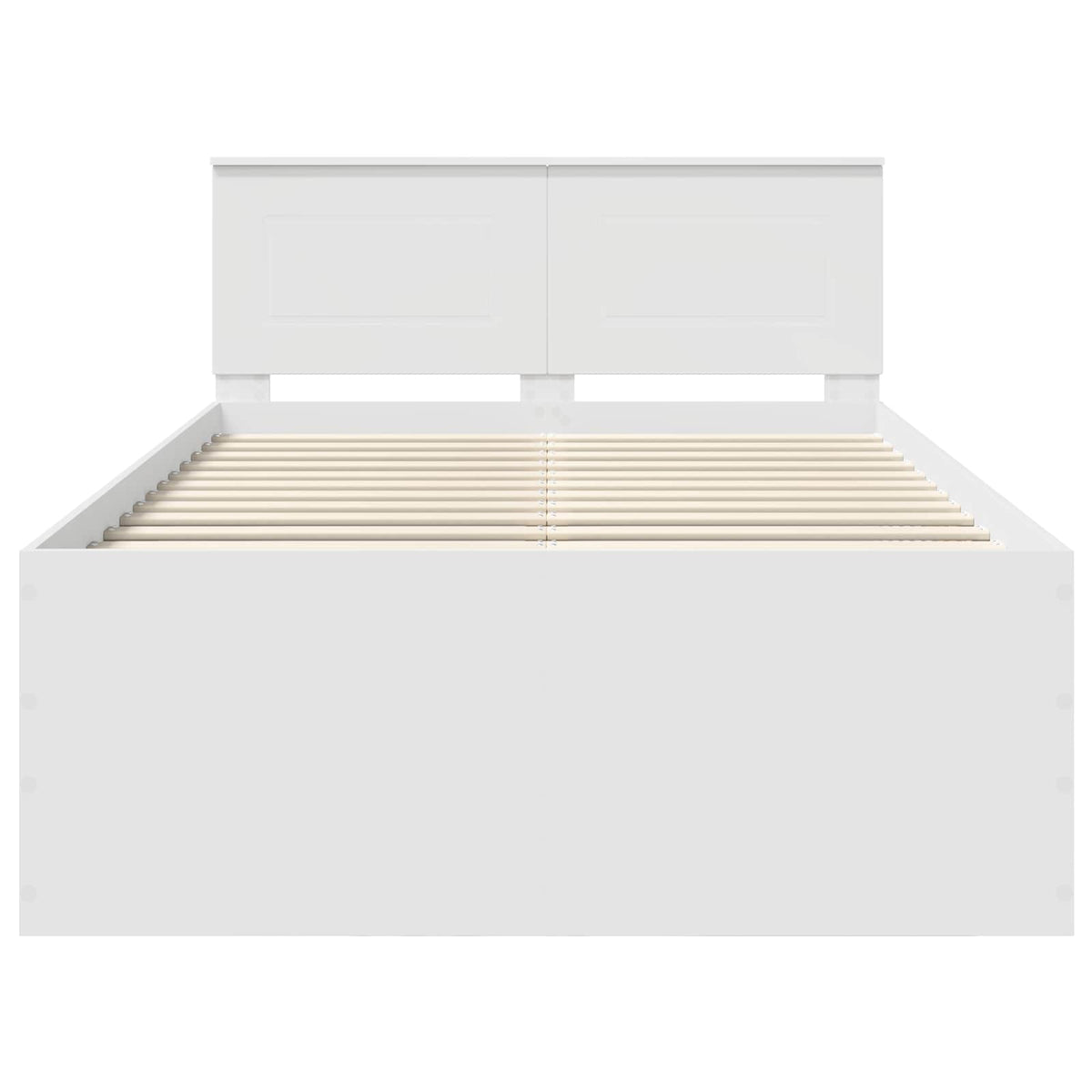 Bed Frame with Headboard White 135 x 190 cm Engineered Wood