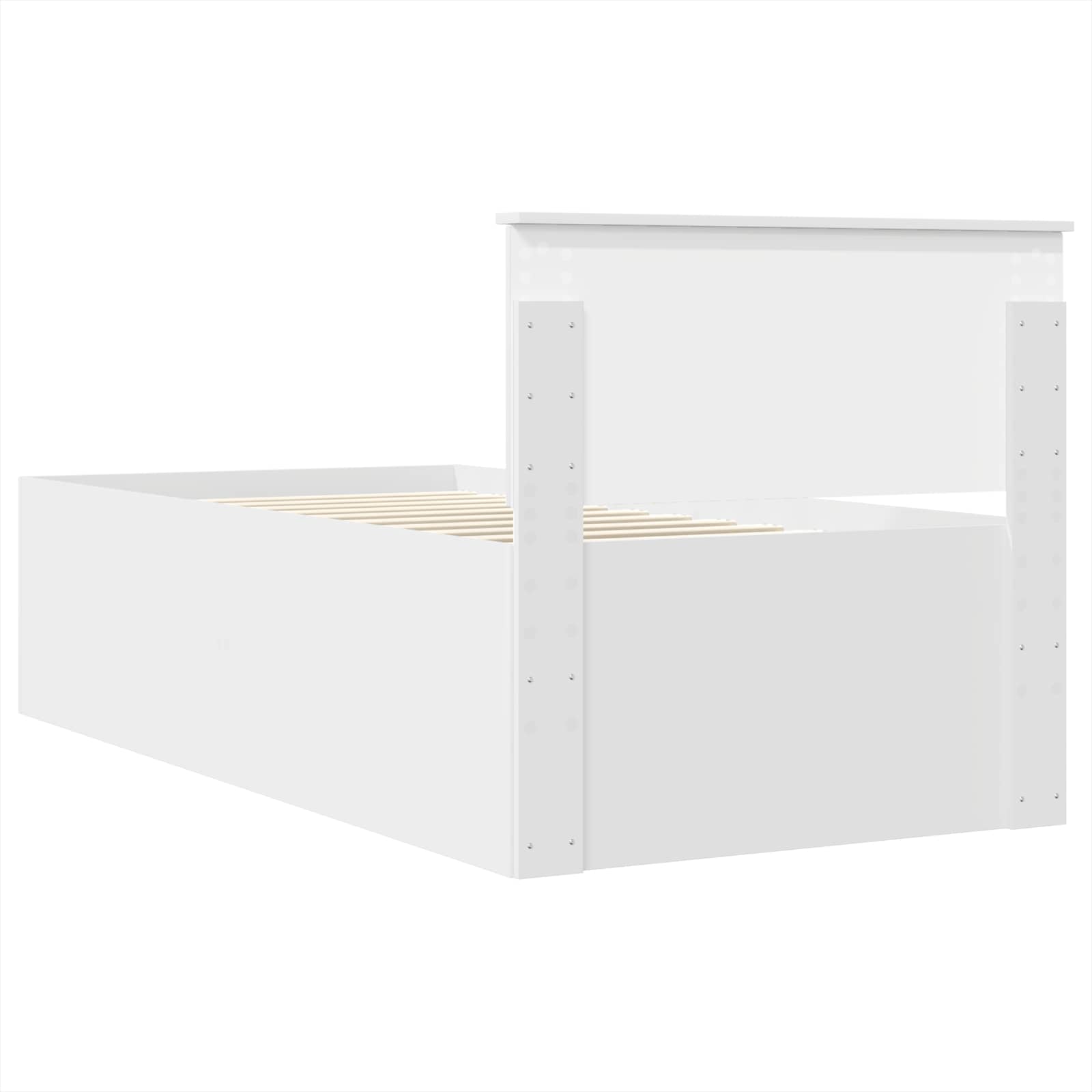 Bed Frame with Headboard White 90 x 190 cm Engineered Wood