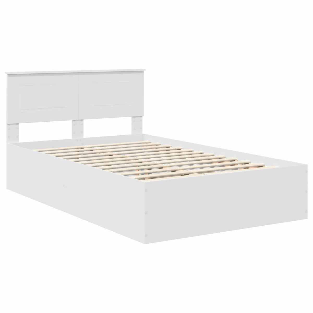 Bed Frame with Headboard White 135 x 190 cm Engineered Wood