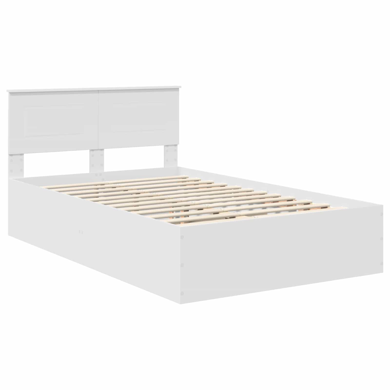 Bed Frame with Headboard White 135 x 190 cm Engineered Wood