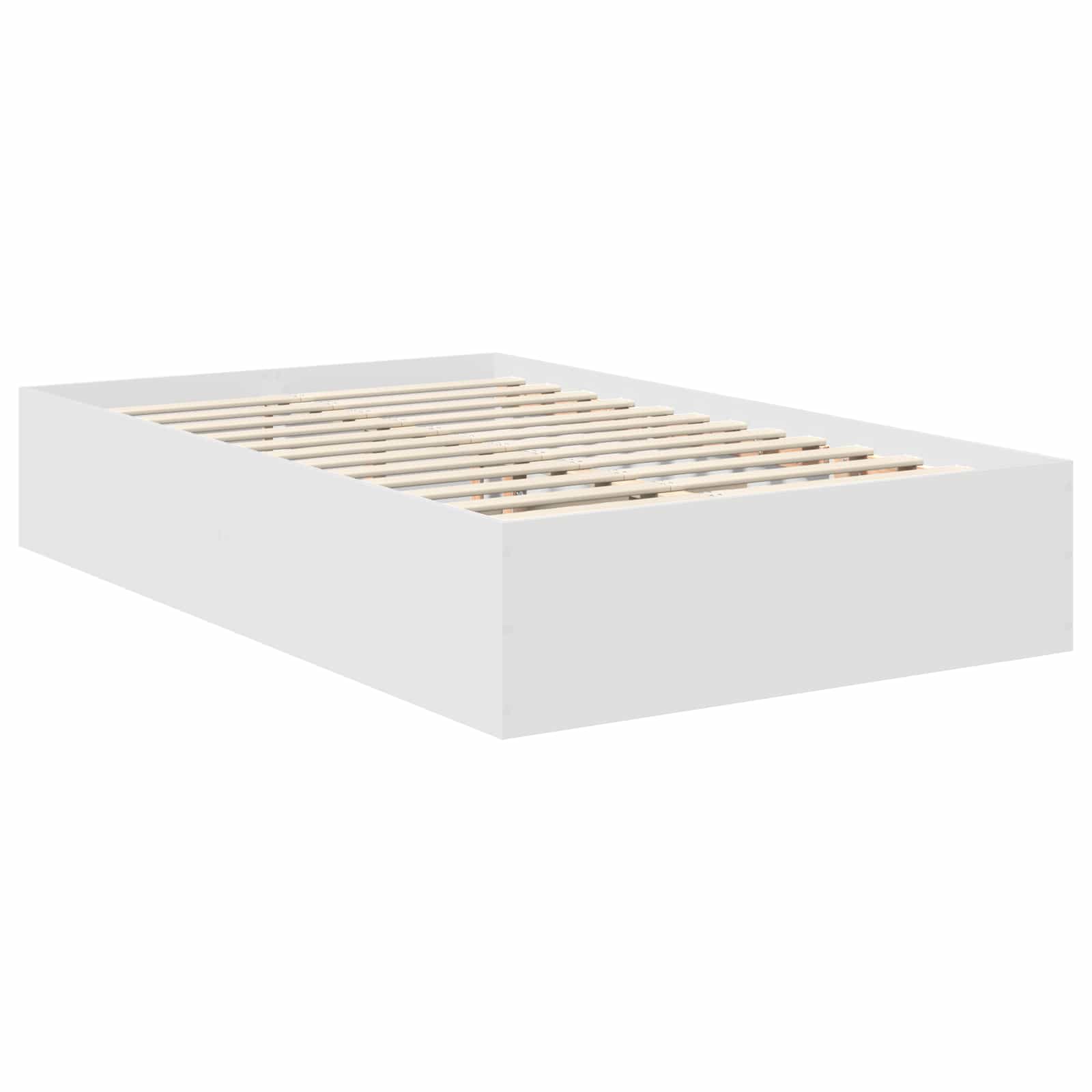 Bed Frame with Headboard White 135 x 190 cm Engineered Wood