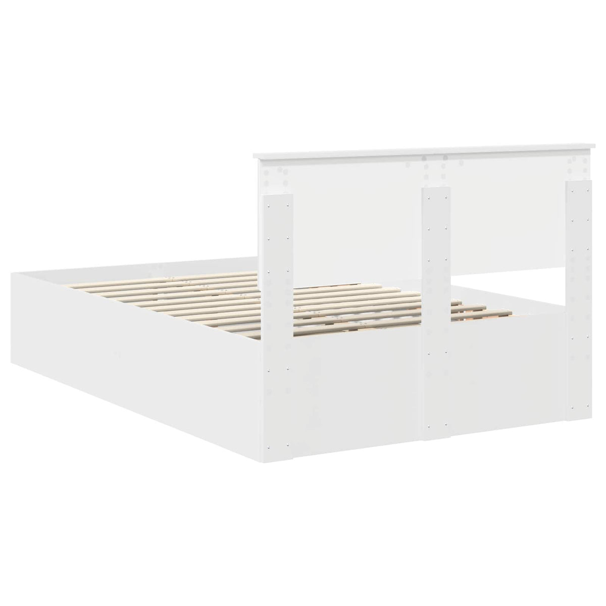 Bed Frame with Headboard White 135 x 190 cm Engineered Wood