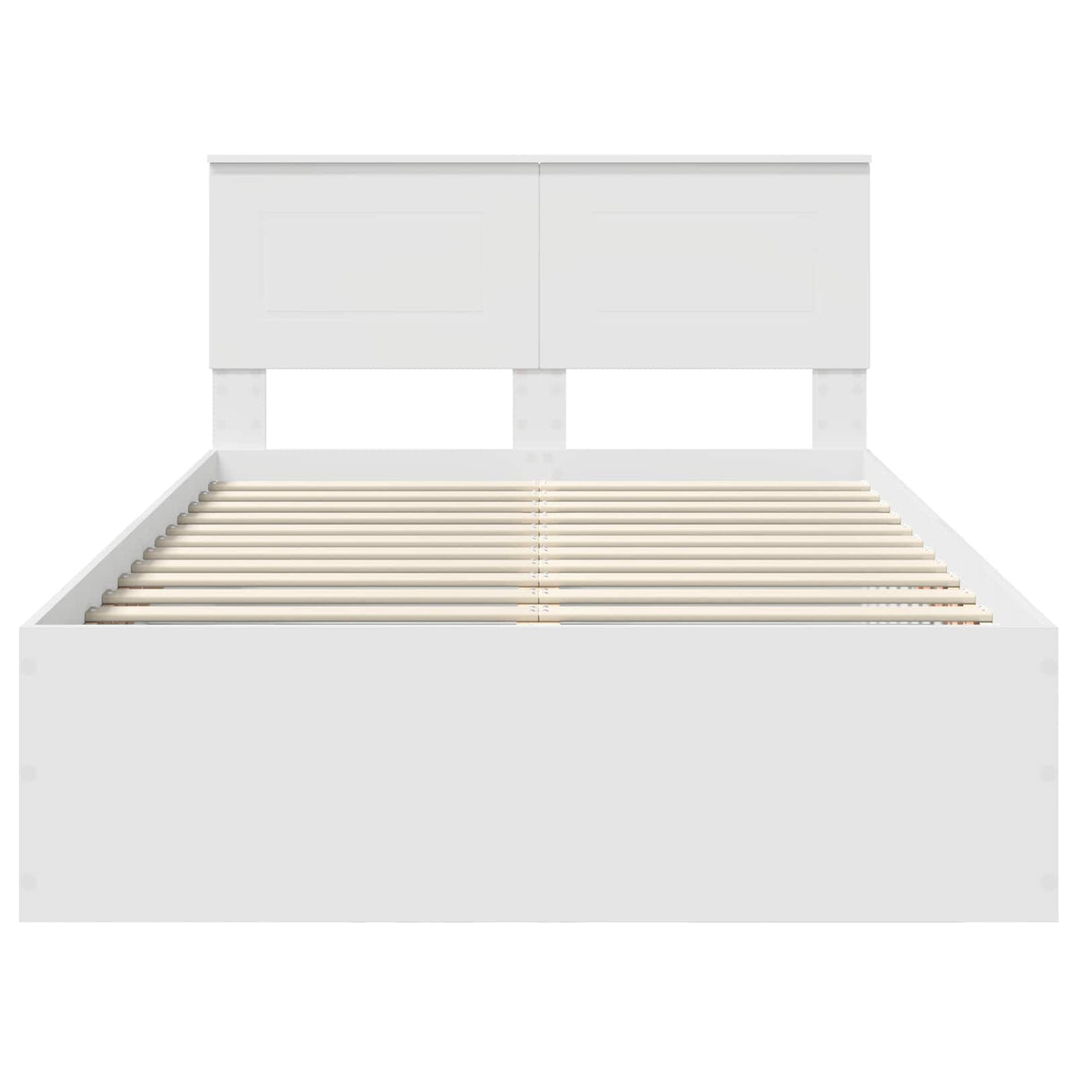 Bed Frame with Headboard White 135 x 190 cm Engineered Wood