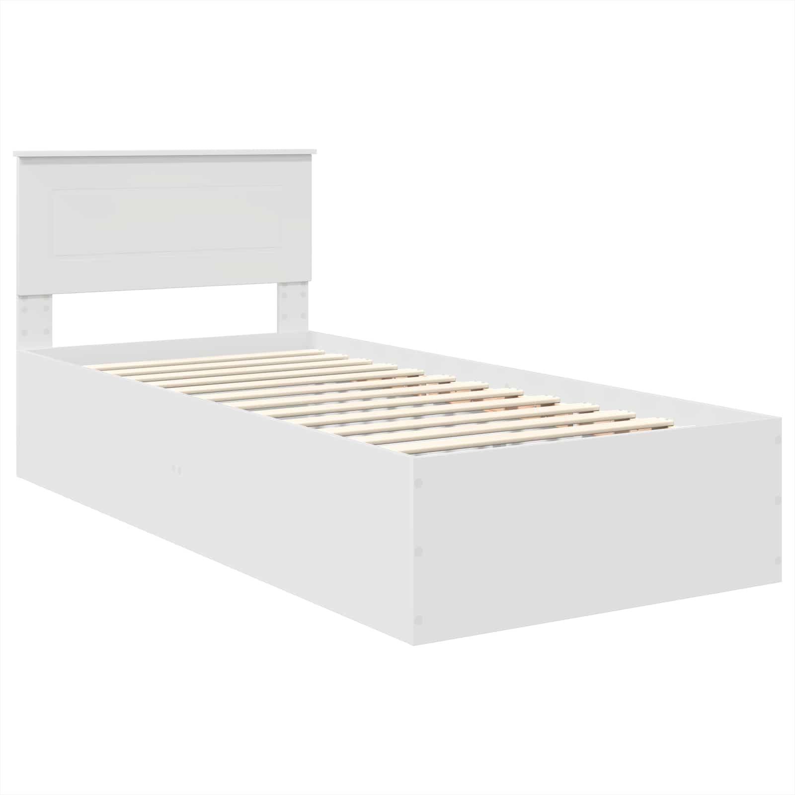 Bed Frame with Headboard White 90 x 190 cm Engineered Wood