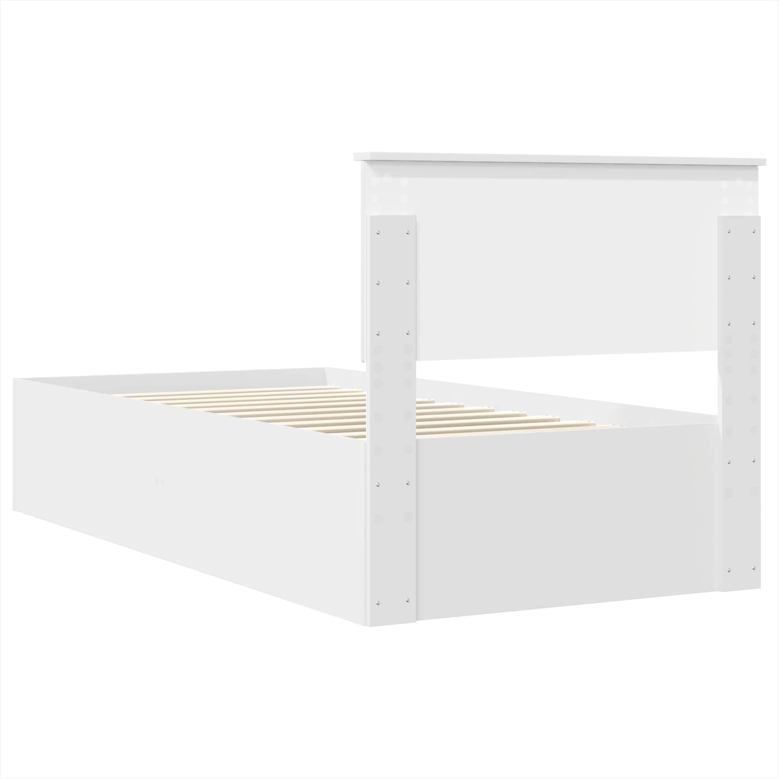 Bed Frame with Headboard White 90 x 190 cm Engineered Wood