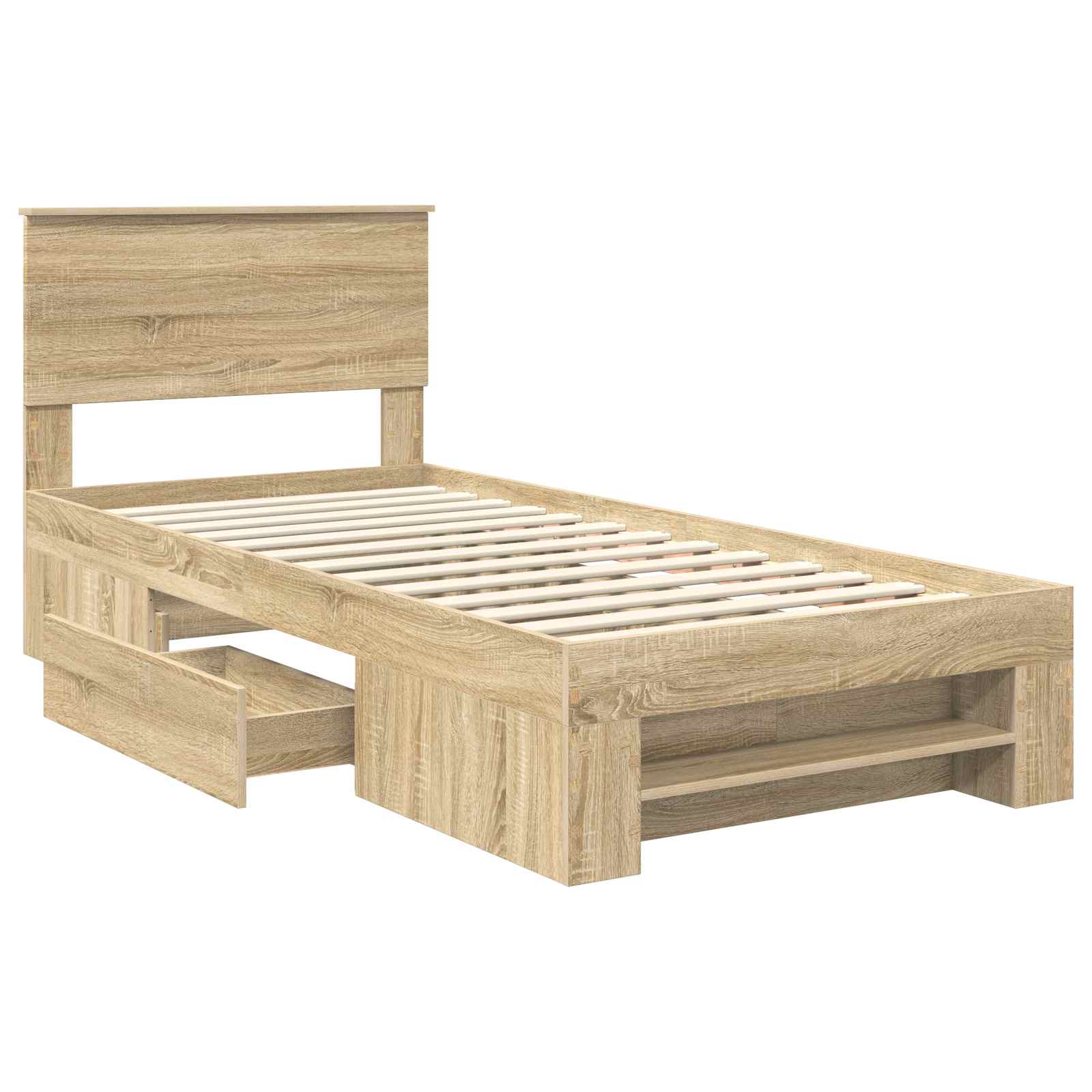 Bed Frame with Headboard Sonoma Oak 90 x 200 cm Engineered Wood