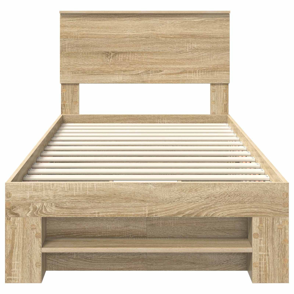 Bed Frame with Headboard Sonoma Oak 90 x 200 cm Engineered Wood