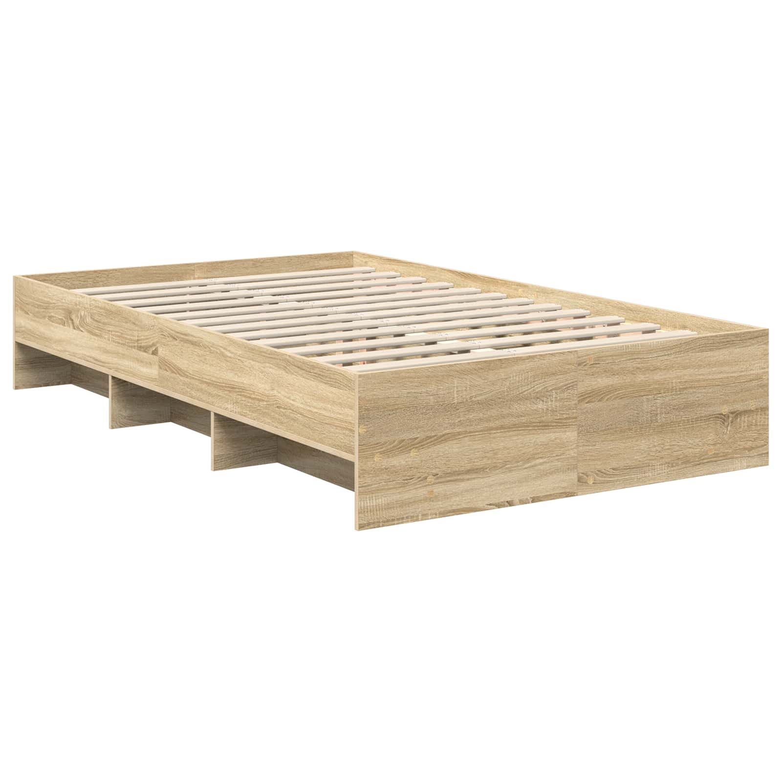 Bed Frame Sonoma Oak 137 x 203 cm Engineered Wood