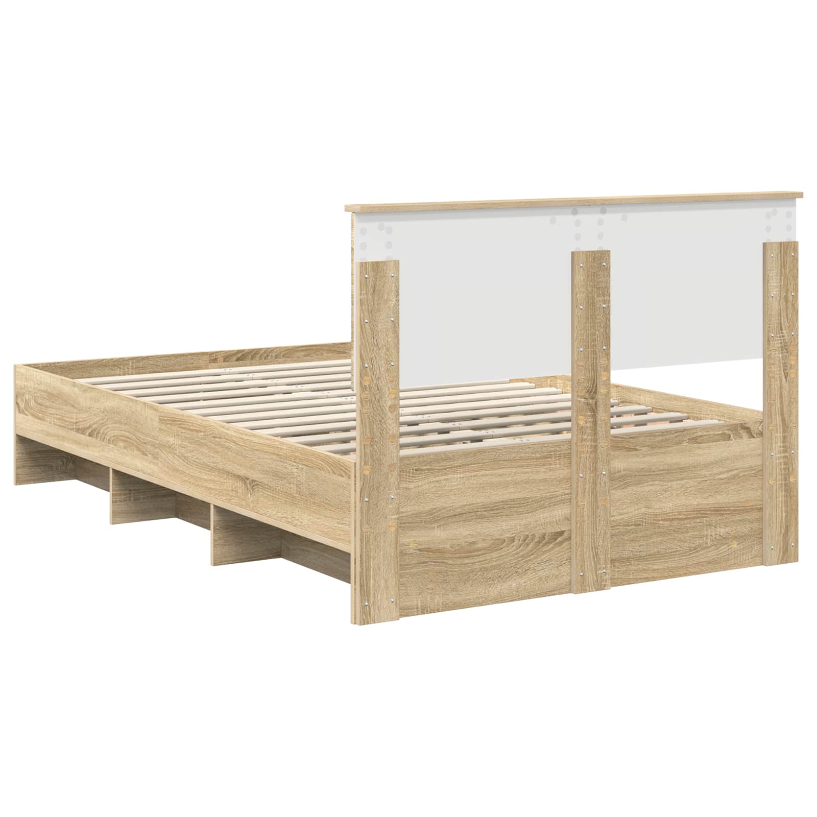 Bed Frame Sonoma Oak 137 x 203 cm Engineered Wood
