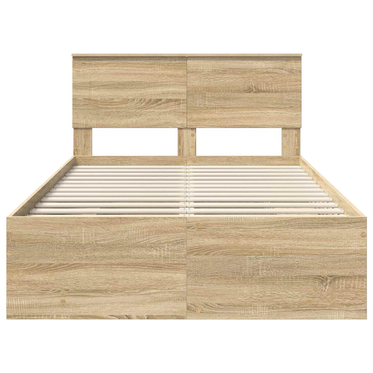 Bed Frame Sonoma Oak 137 x 203 cm Engineered Wood