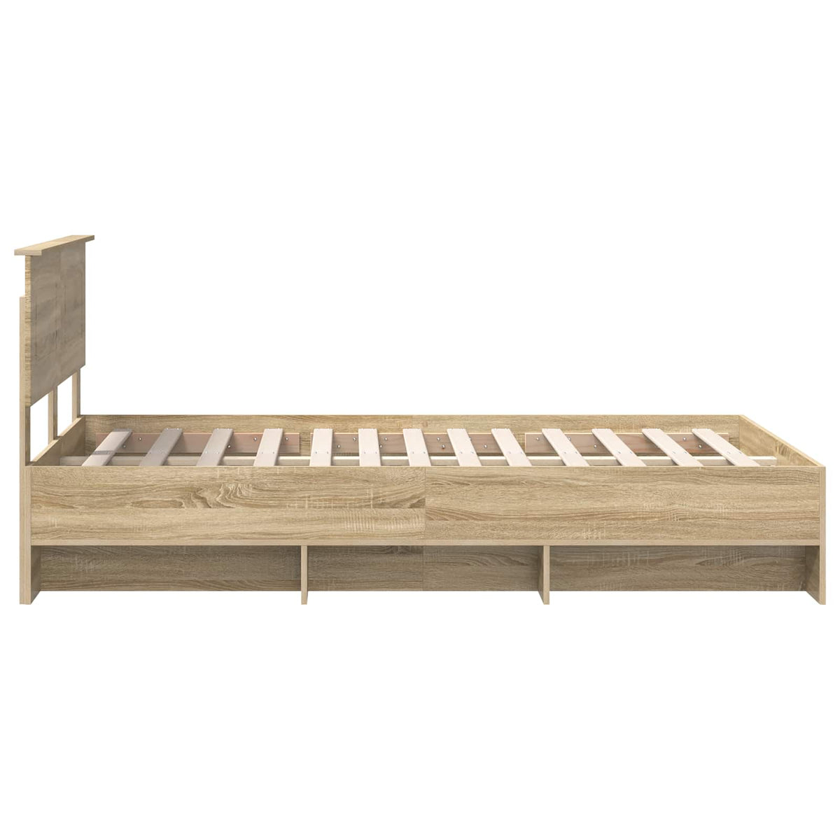 Bed Frame Sonoma Oak 137 x 203 cm Engineered Wood
