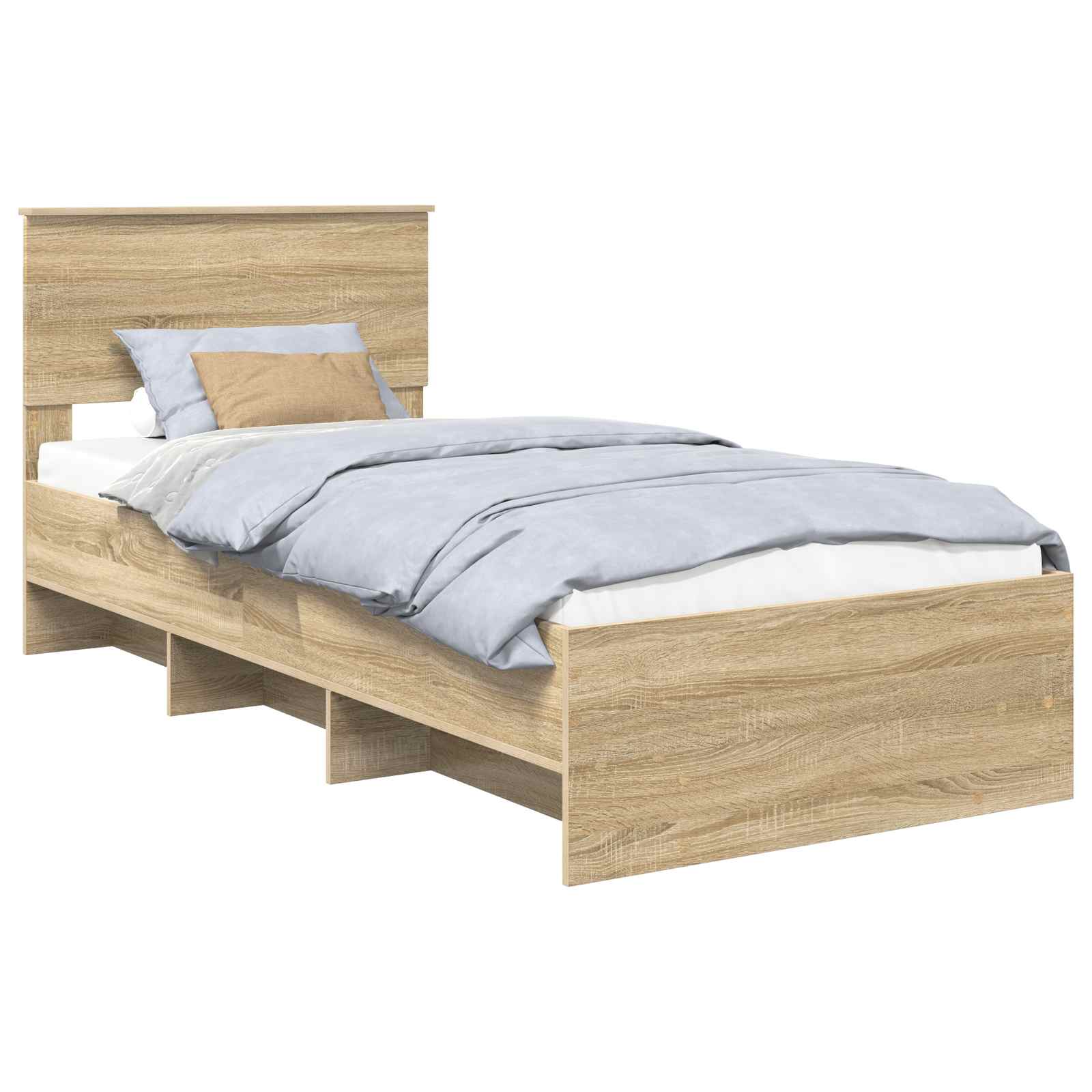 Bed Frame with Headboard Sonoma Oak 90 x 200 cm Engineered Wood